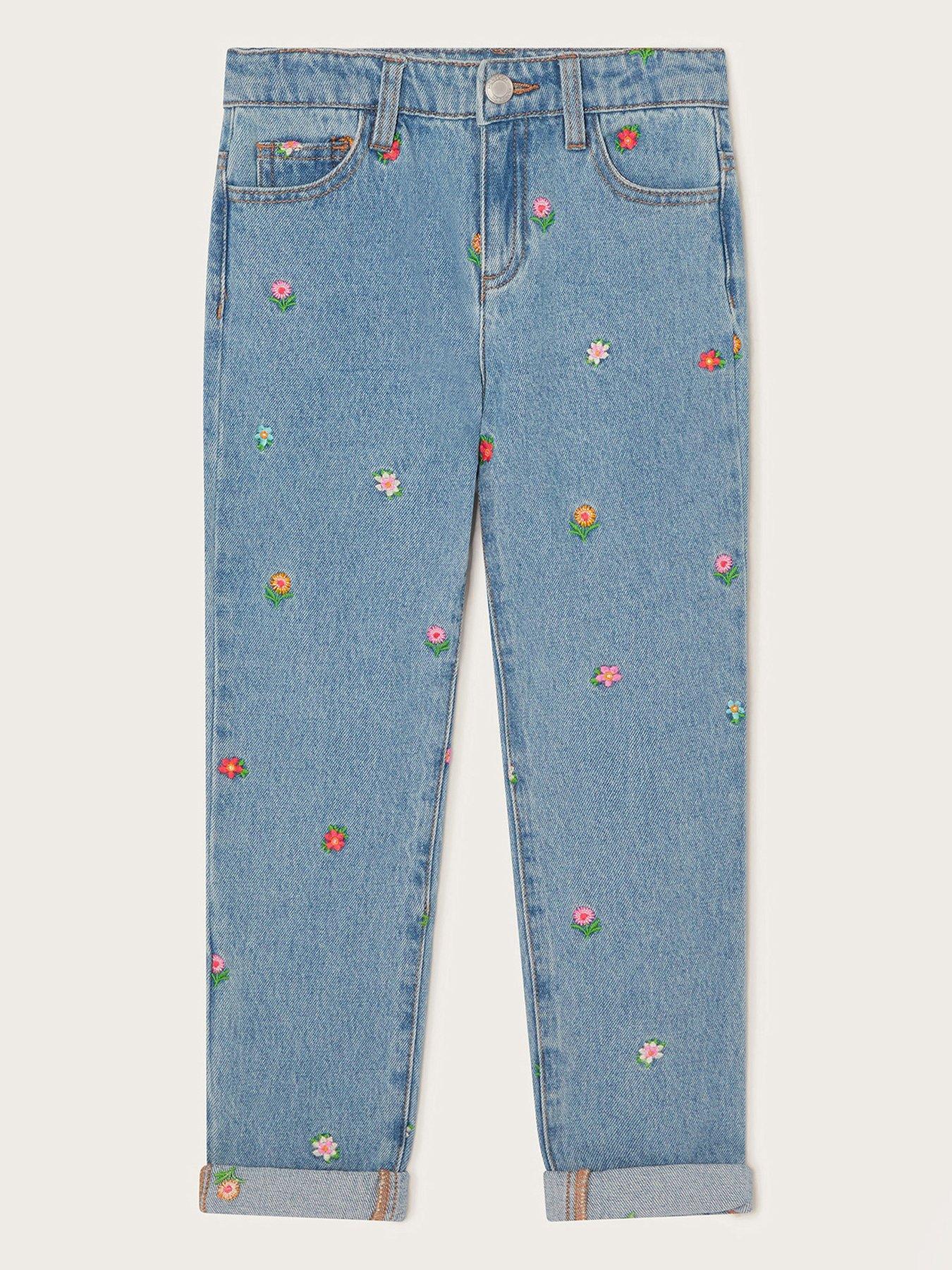 monsoon-girls-floral-embroidered-jeans-blue