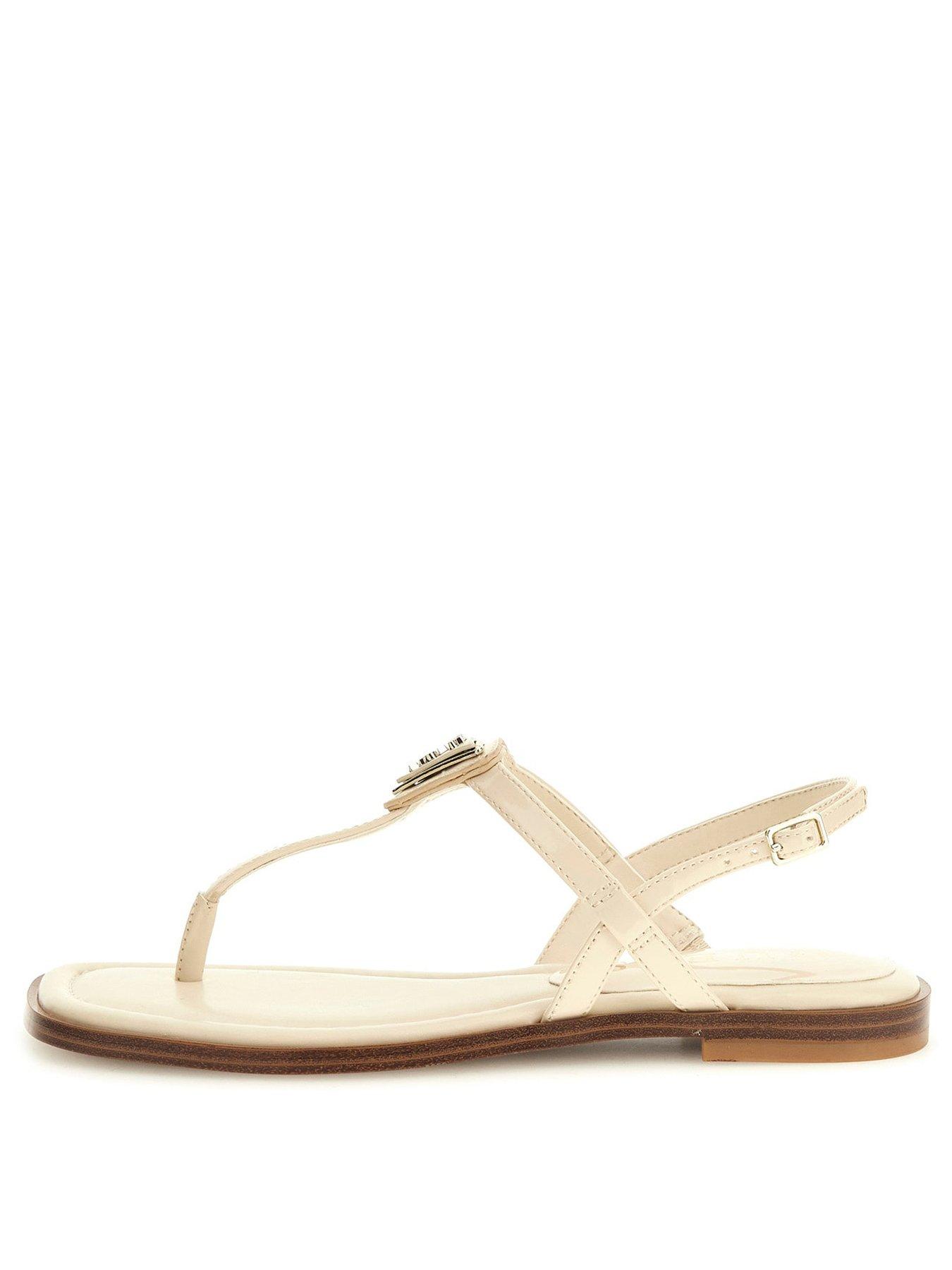 Image 2 of 4 of Guess Rainey Flat Sandal - Cream