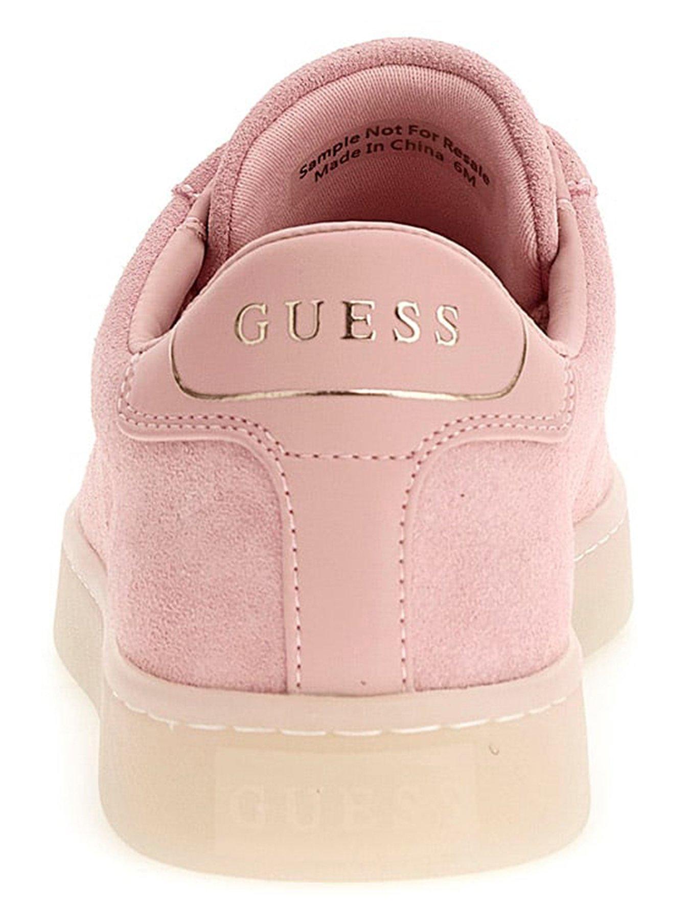 Image 4 of 5 of Guess Jazlie Suede Sneakers - Pink