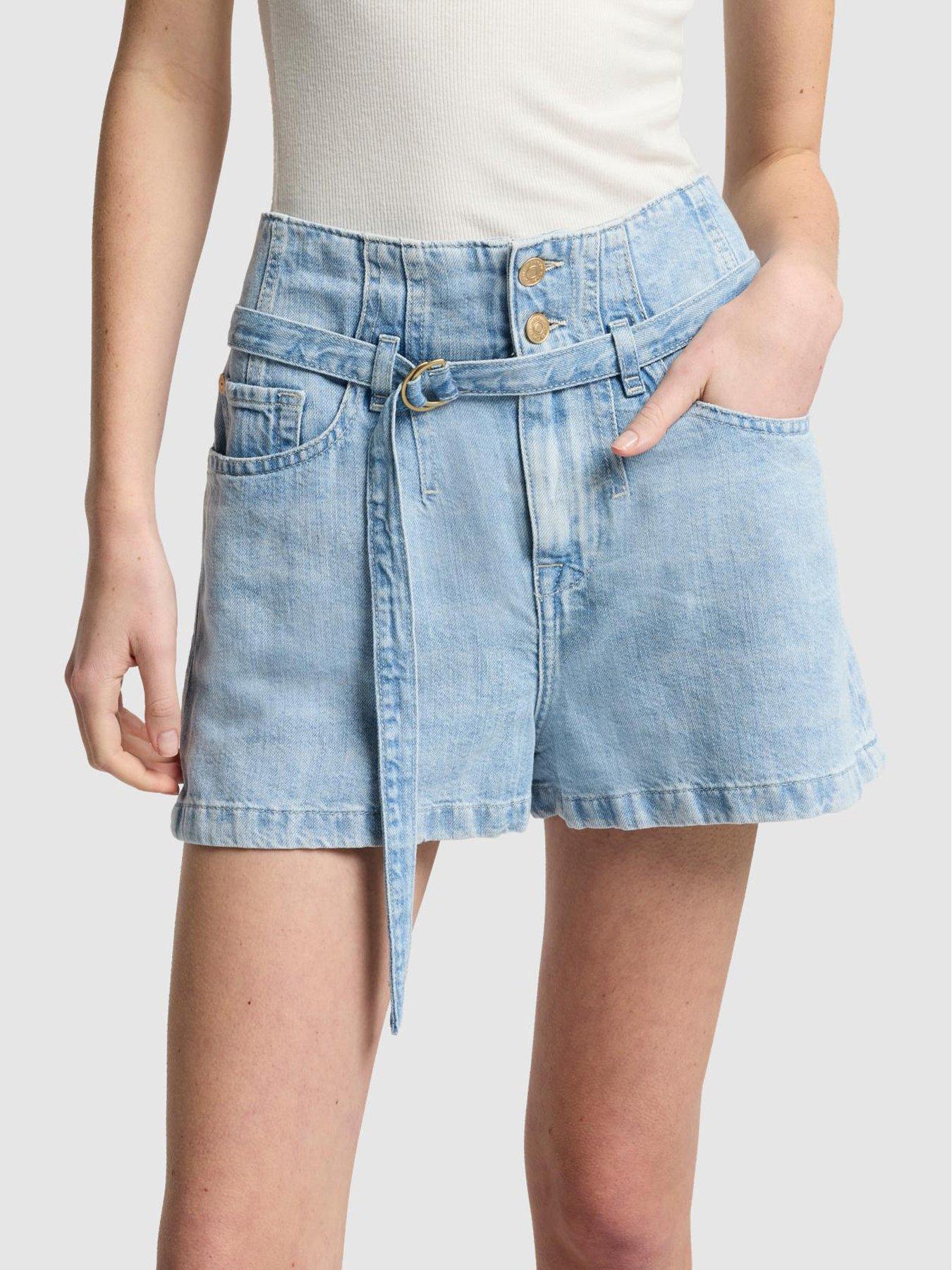 7 FOR ALL MANKIND Calie Straight Ankle Fit Skirt - Light Wash