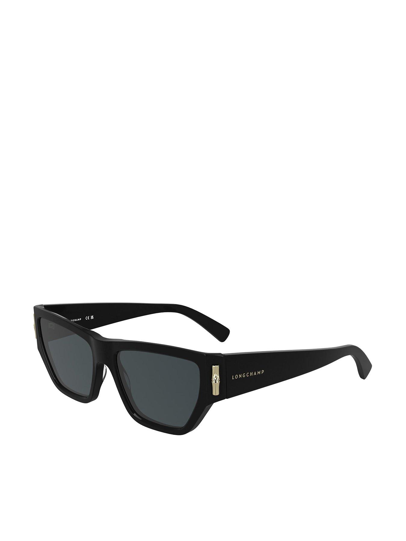 LONGCHAMP Lo774S Modified Rectangle Acetate Sunglasses - Black