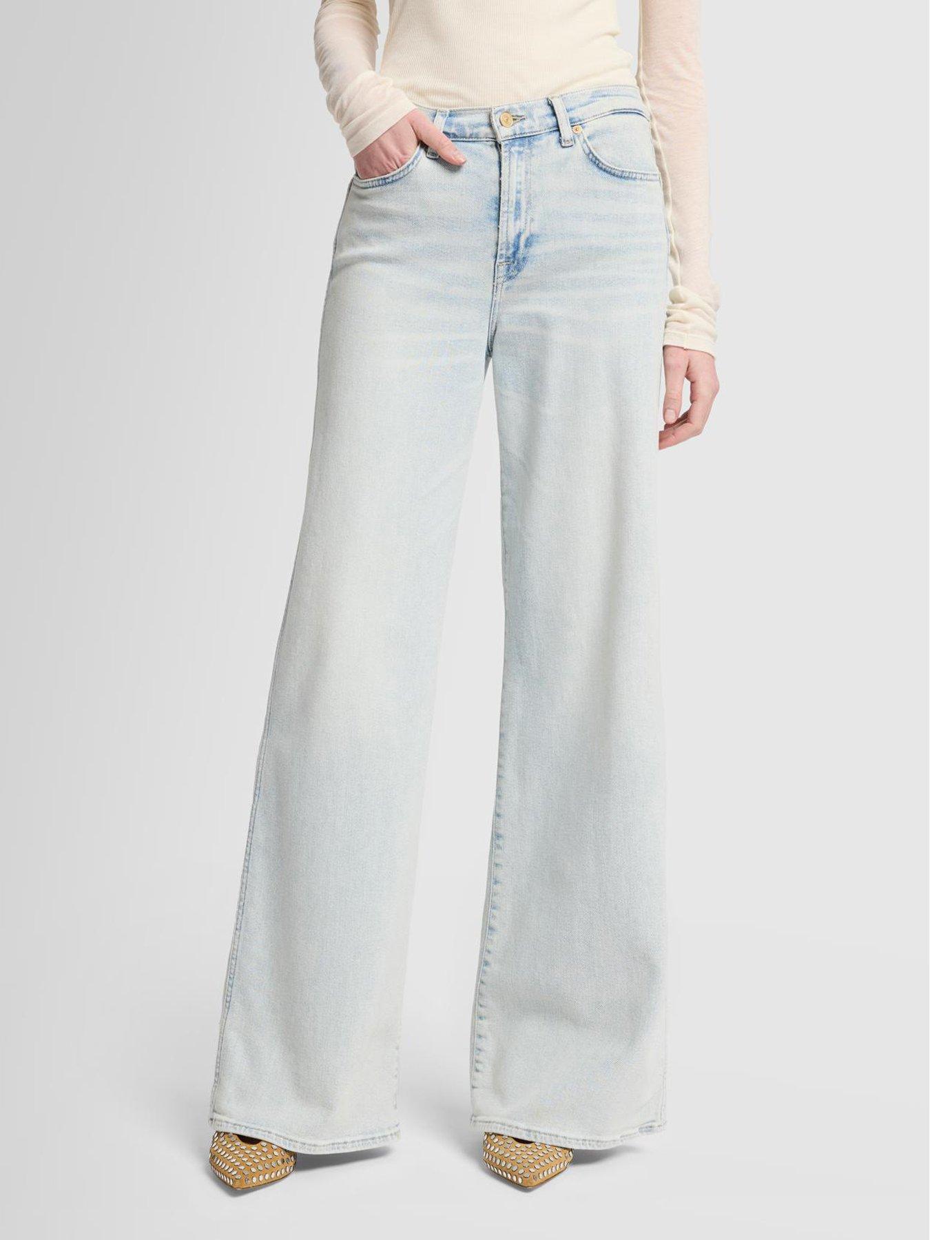 Image of 7 FOR ALL MANKIND Lotta Wide Leg Jeans - Light Wash
