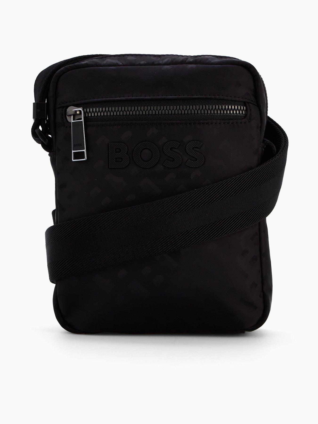 Image of BOSS Catch 30 Monogram Messenger Bag - Black