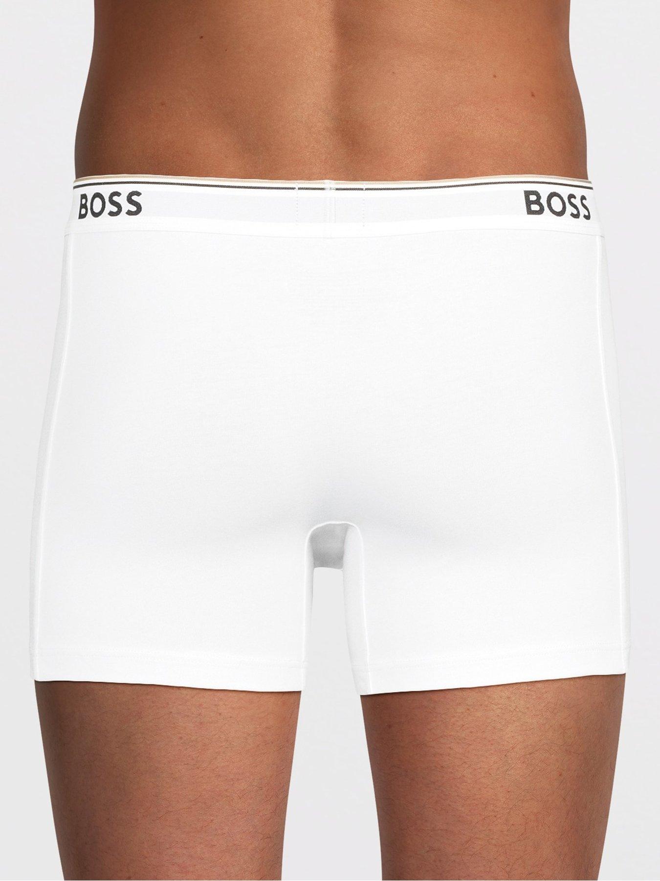 Image 3 of 3 of BOSS Mens 3 Pack Cotton Stretch Power Boxer Briefs - White