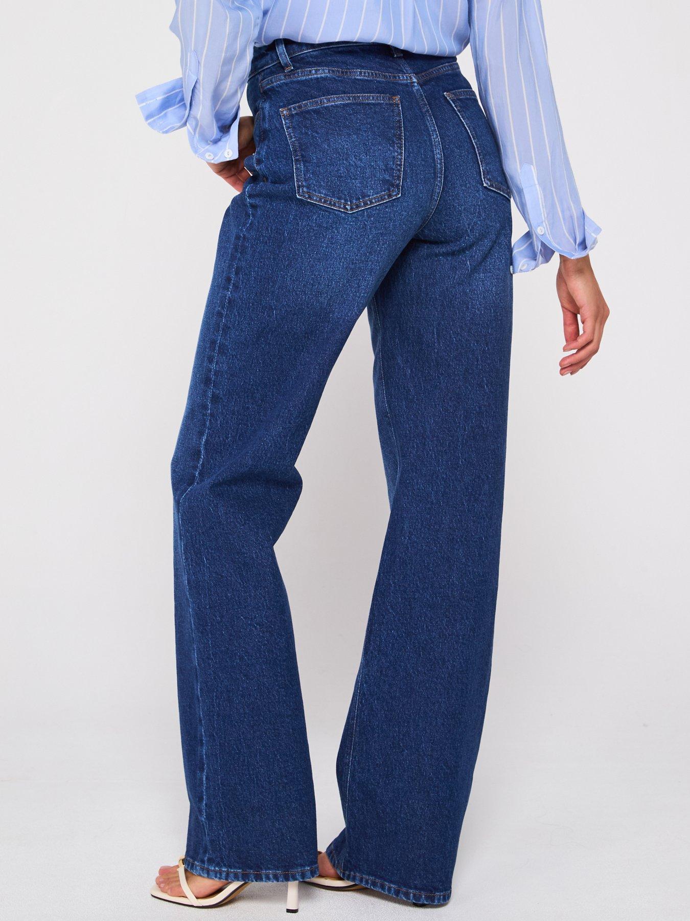 Image 2 of 6 of The Very Collection Wide Leg Jeans With Stretch - Dark Wash