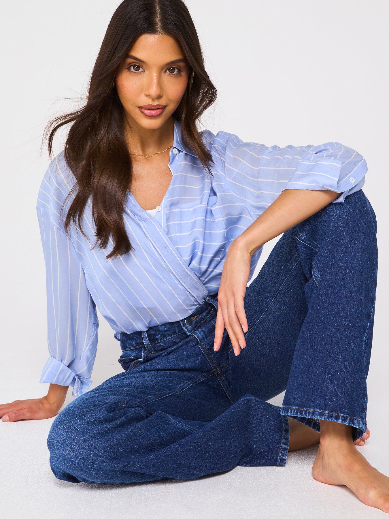 Image 4 of 6 of The Very Collection Wide Leg Jeans With Stretch - Dark Wash