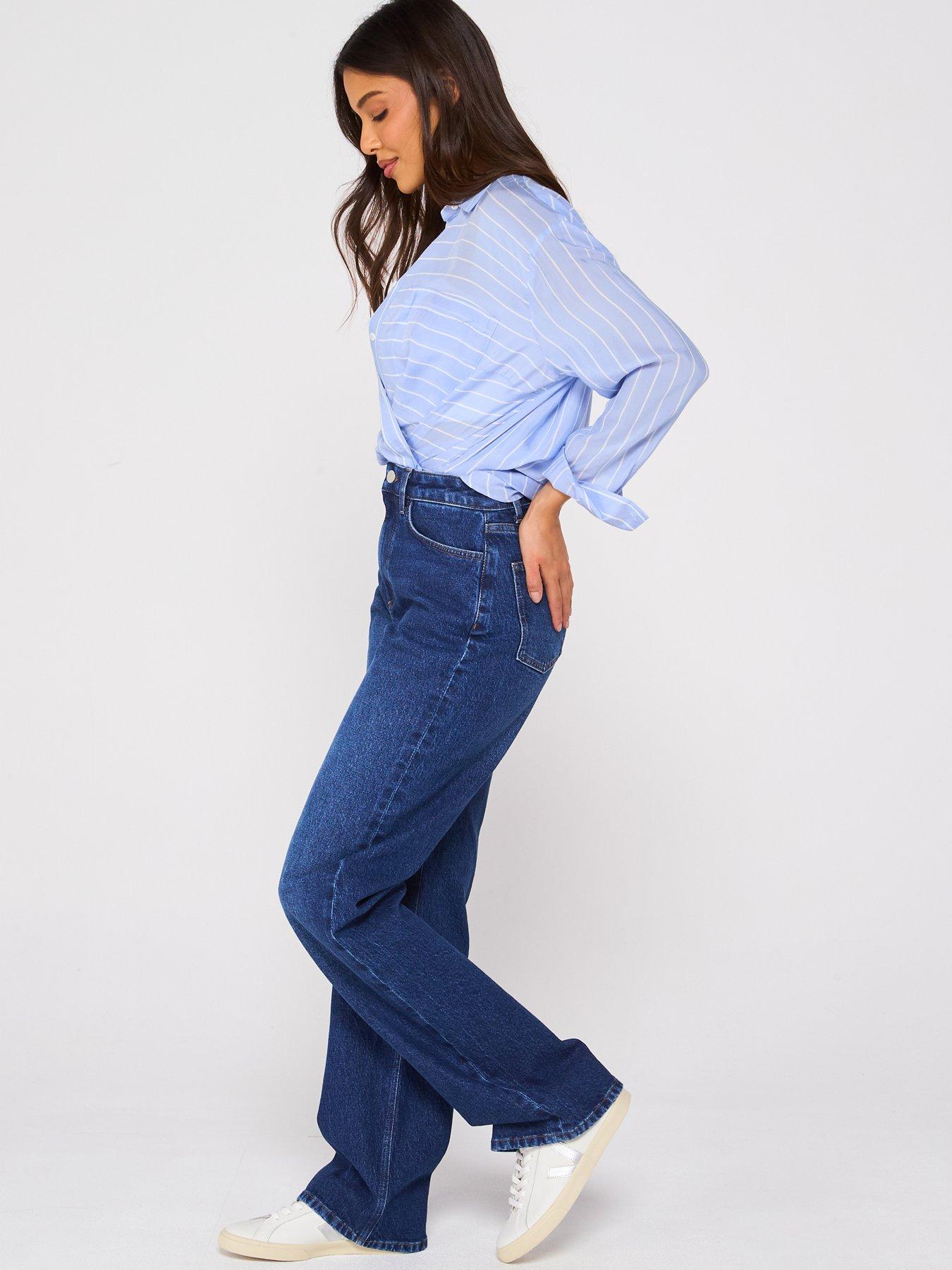 Image 5 of 6 of The Very Collection Wide Leg Jeans With Stretch - Dark Wash