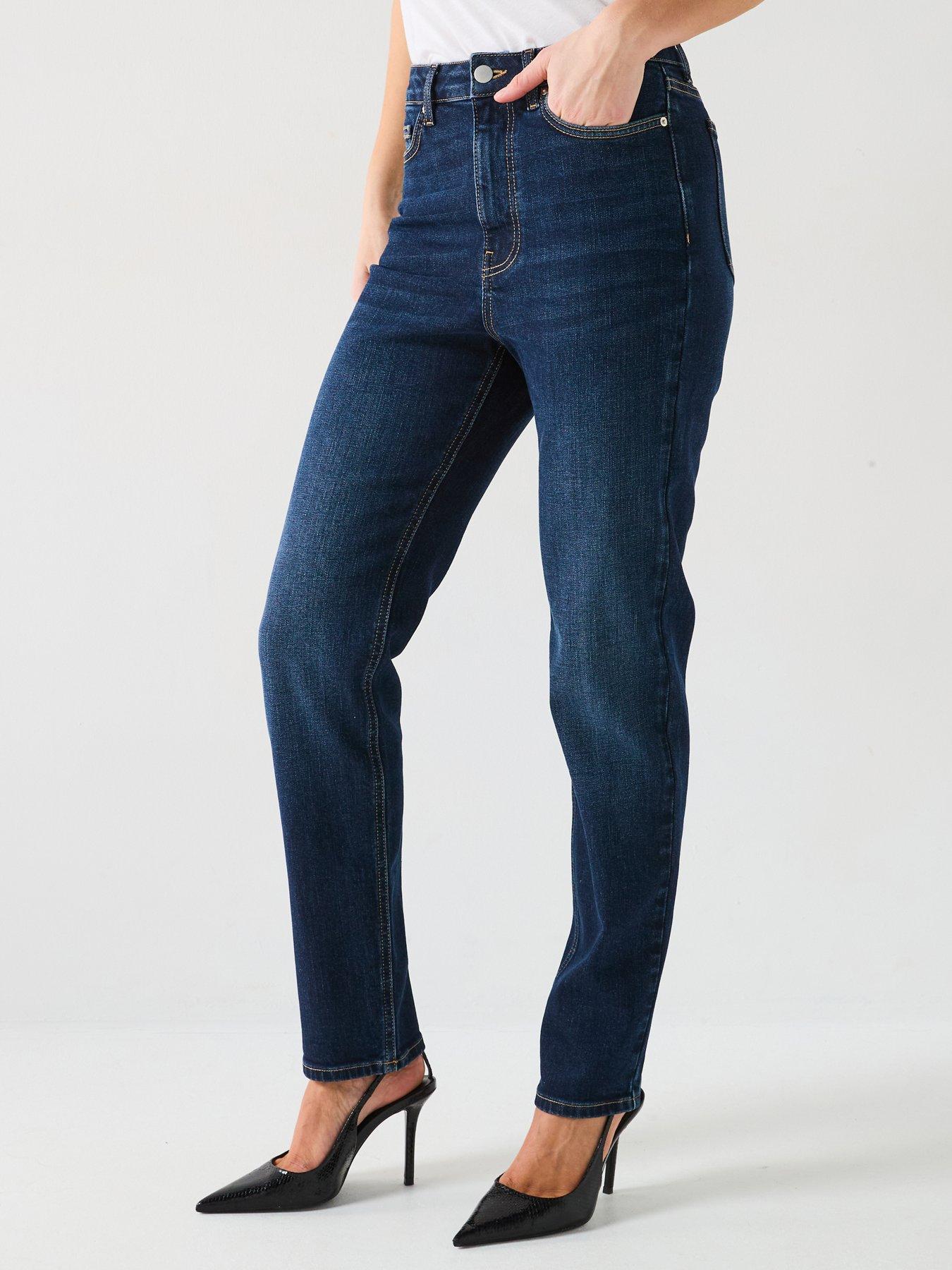 Image 1 of 6 of V by Very Slim Fit High Waist Jeans - Dark Wash