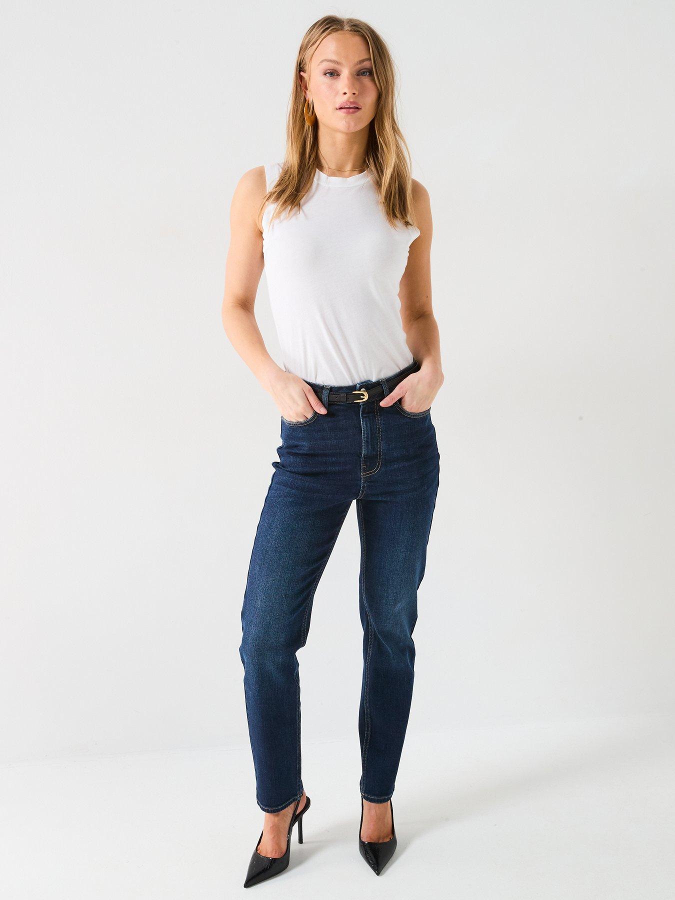 Image 6 of 6 of V by Very Slim Fit High Waist Jeans - Dark Wash