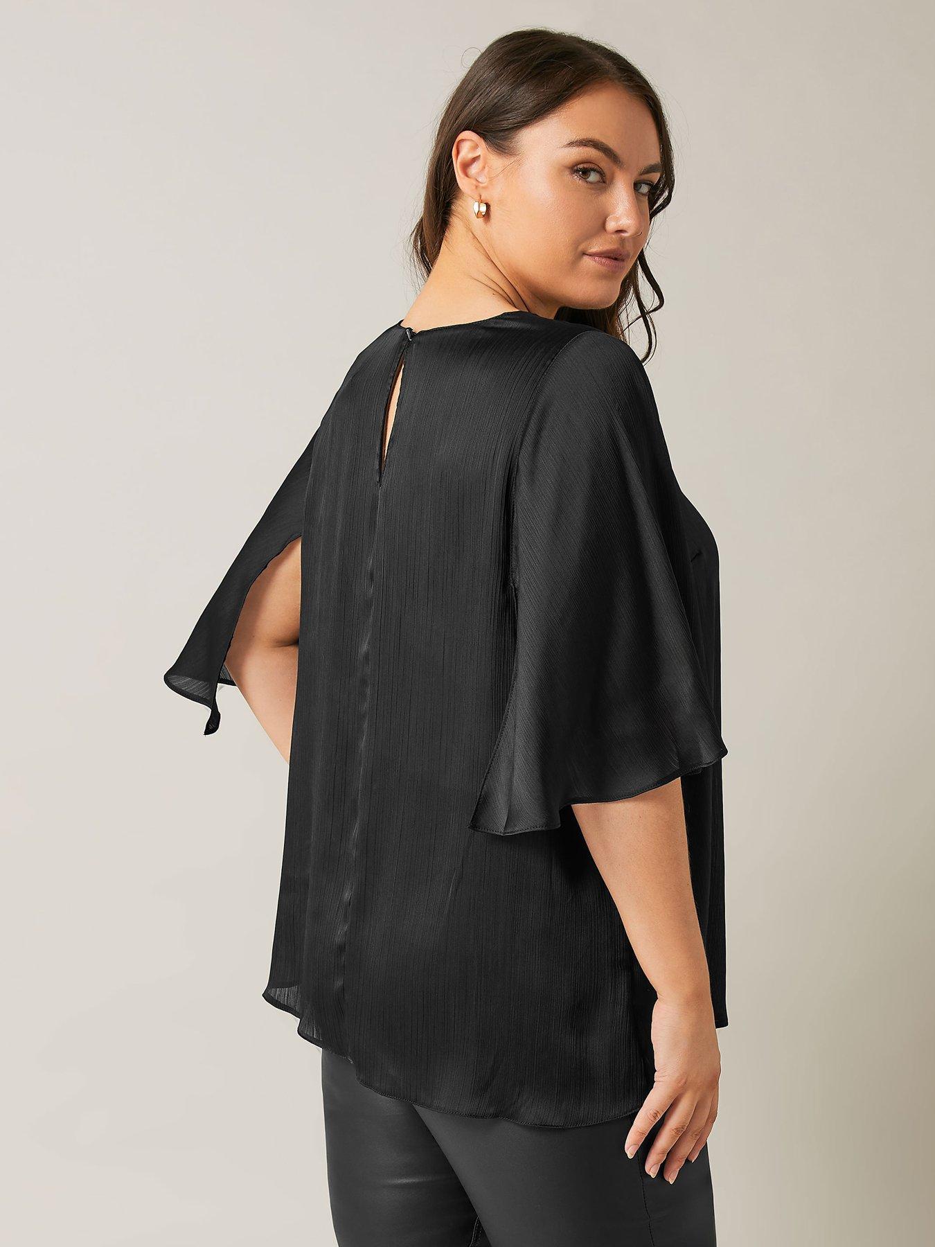 evans-angel-sleeve-top-blackstillFront