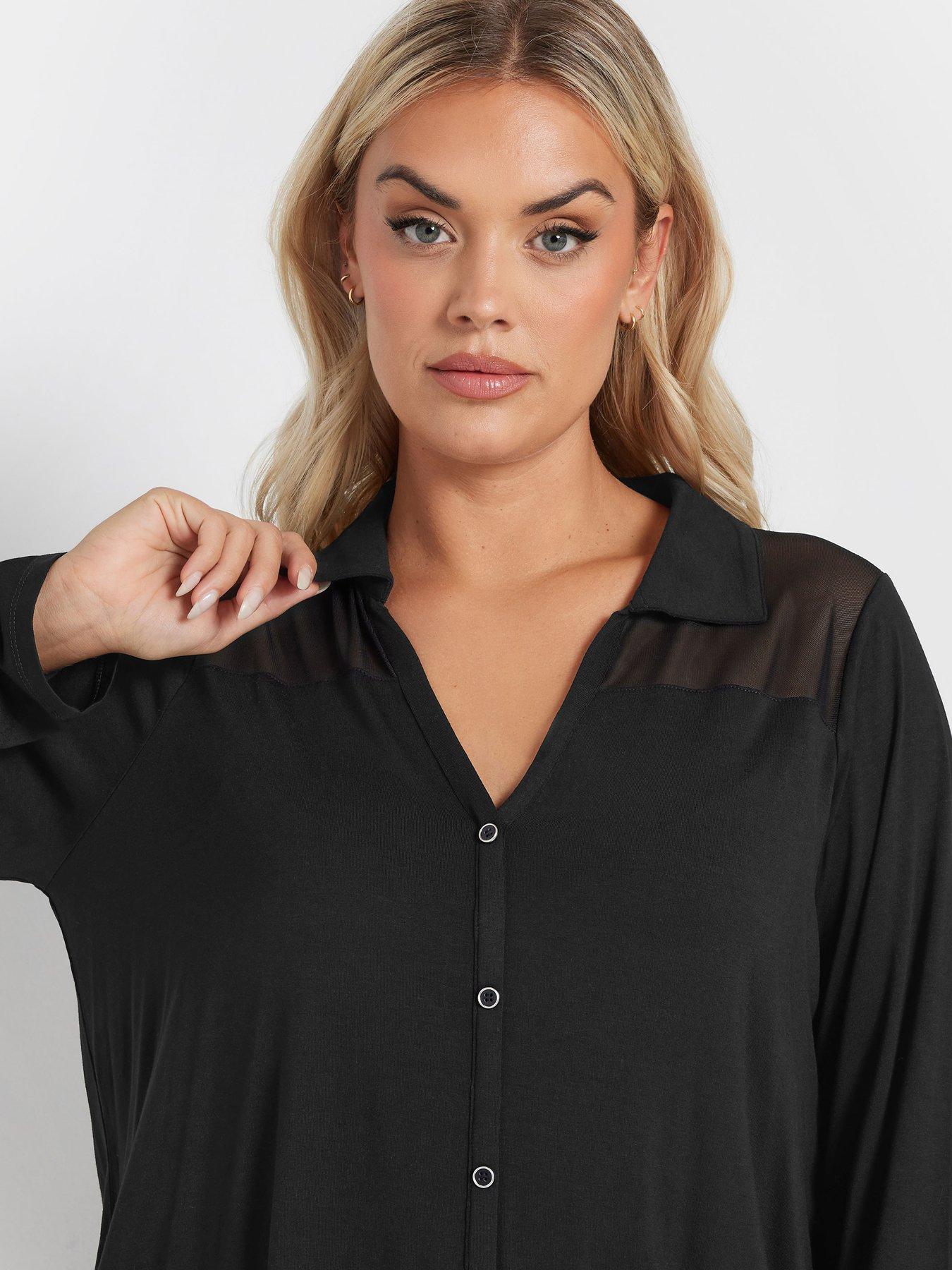 yours-curve-mesh-panel-long-sleeve-shirt-blackoutfit