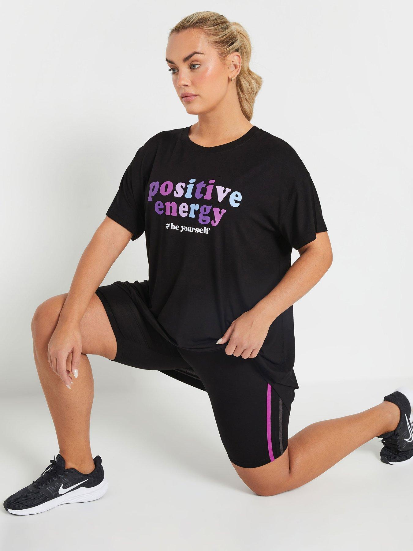 Image 1 of 4 of Yours Curve Logo Crew Neck T-Shirt - Black