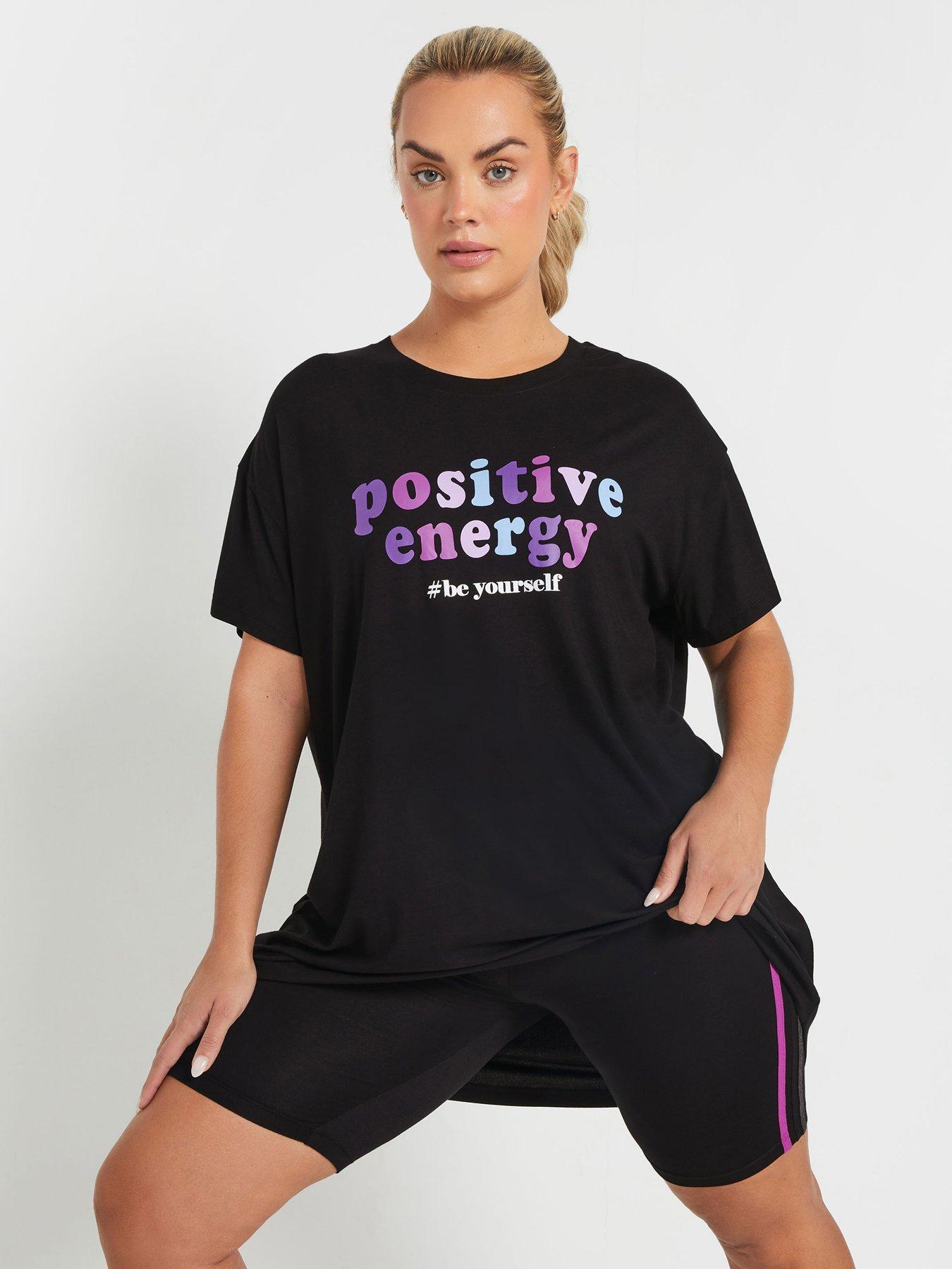 Image 4 of 4 of Yours Curve Logo Crew Neck T-Shirt - Black