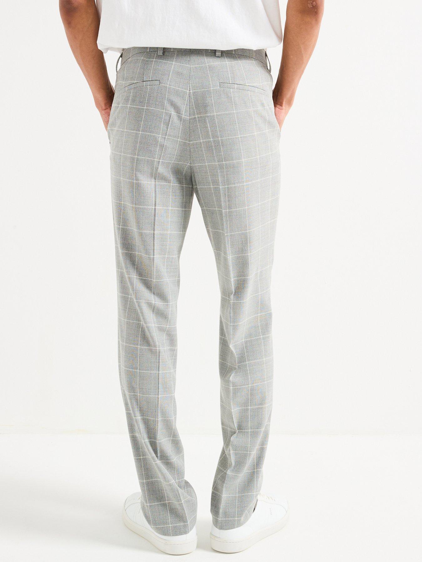 Image 2 of 5 of BOSS H-Jasper Regular Fit Wool Mix Check Suit Trousers - Grey