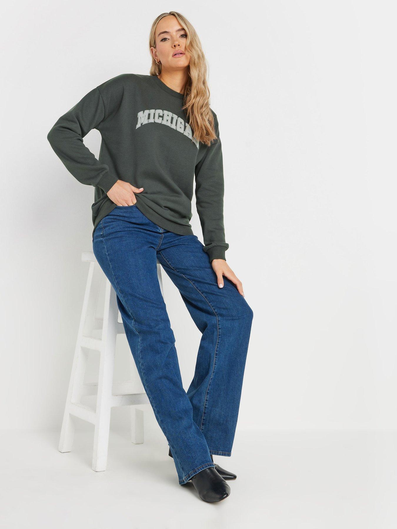 Image 3 of 4 of Long Tall Sally Slogan Sweatshirt - Grey