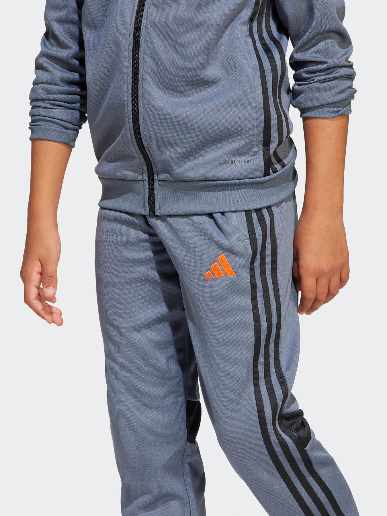 Image 5 of 5 of adidas Youth Tiro Essentials Tracksuit - Grey/Orange