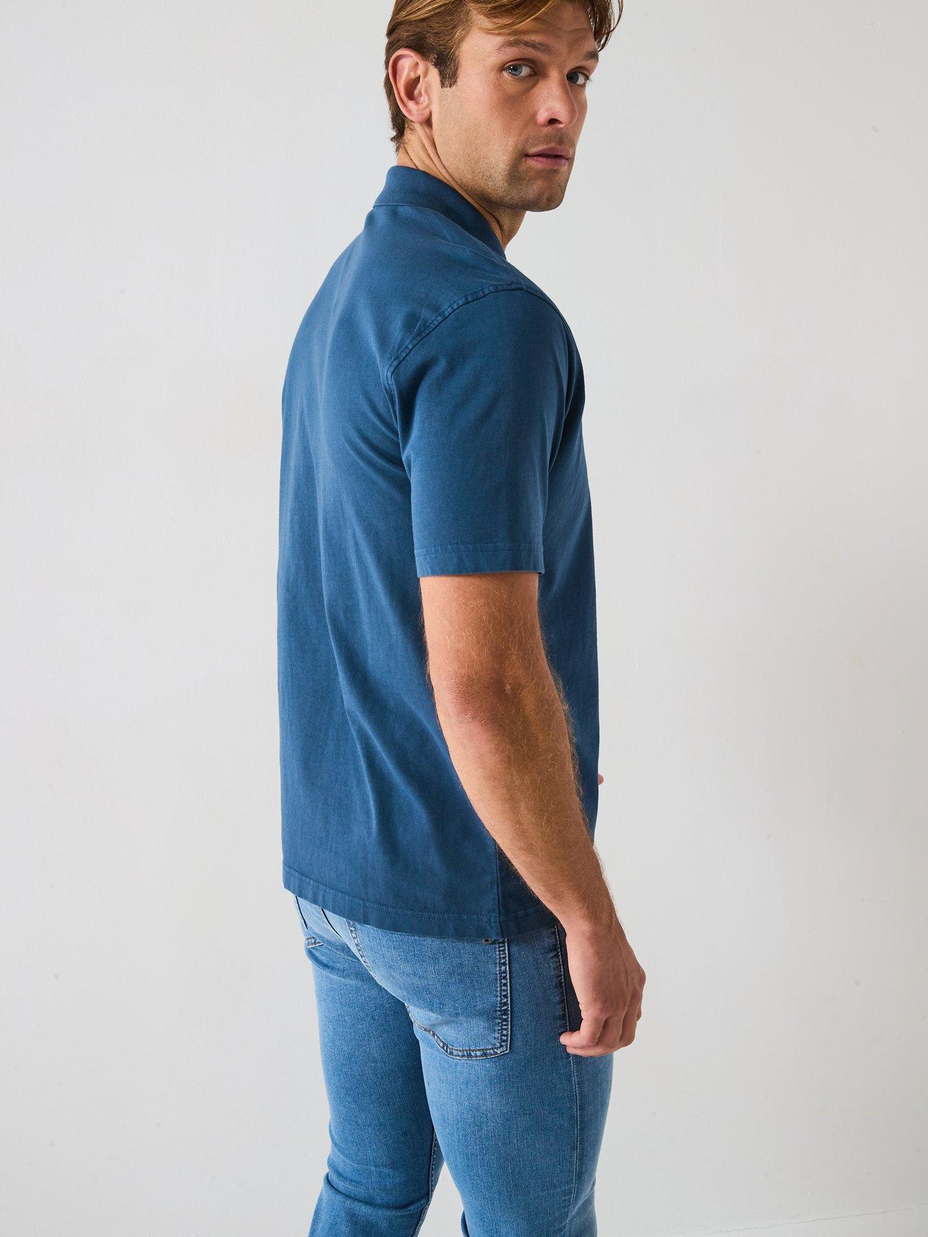 boss-logo-polo-shirt-open-bluestillFront