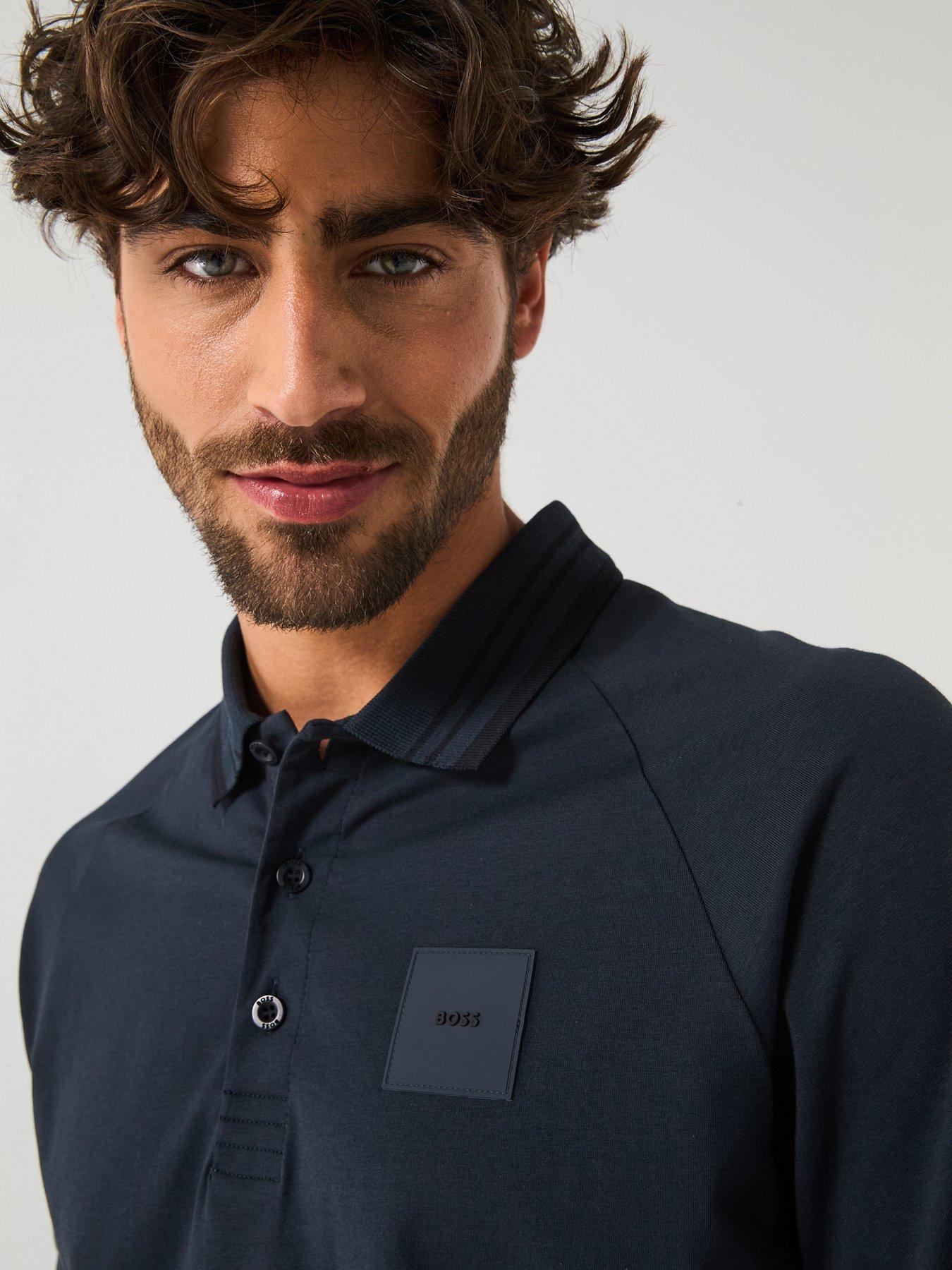 Image 4 of 5 of BOSS Paddy Rib Polo Shirt-Dark Blue - Dark Blue