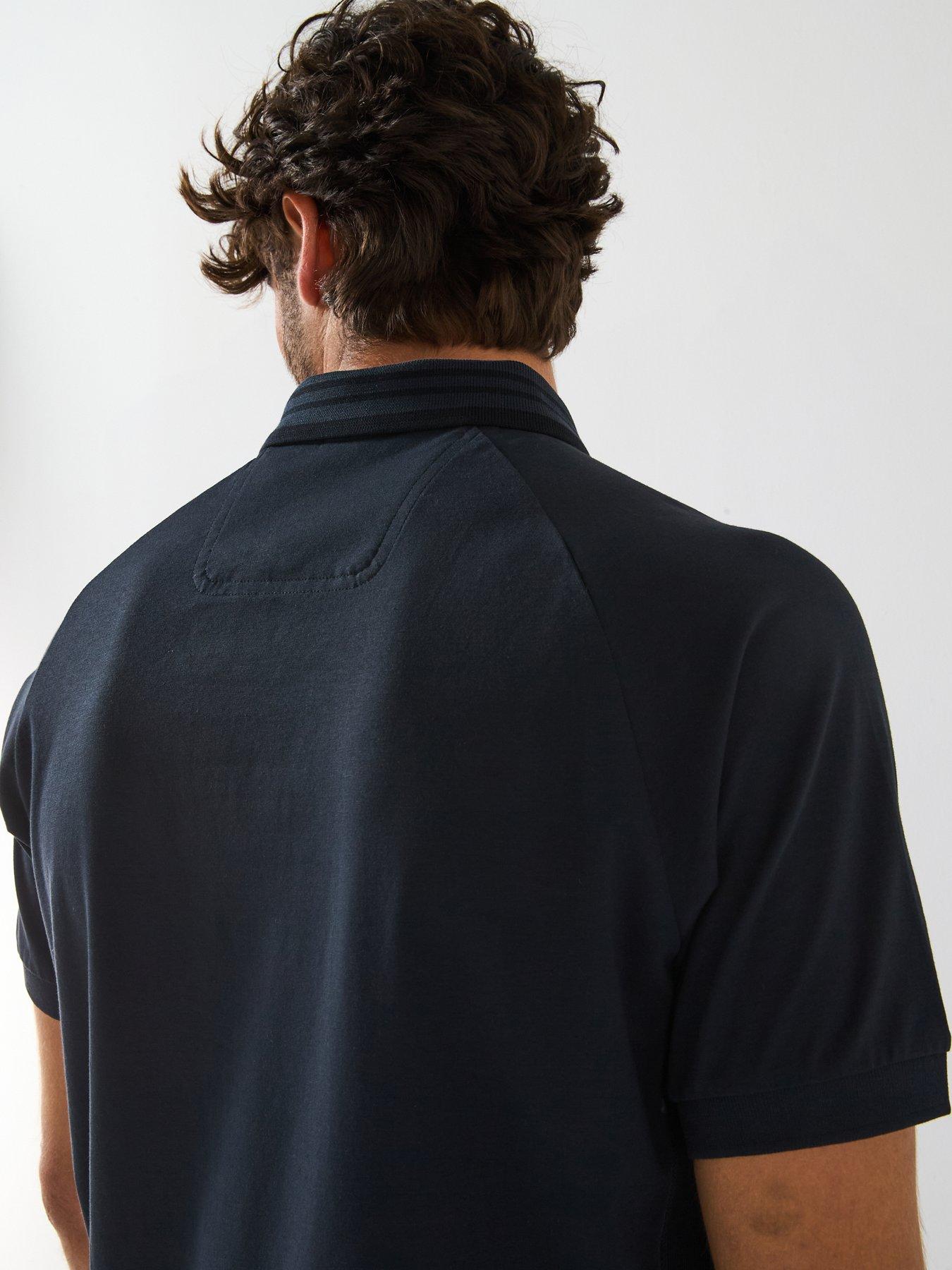 Image 5 of 5 of BOSS Paddy Rib Polo Shirt-Dark Blue - Dark Blue