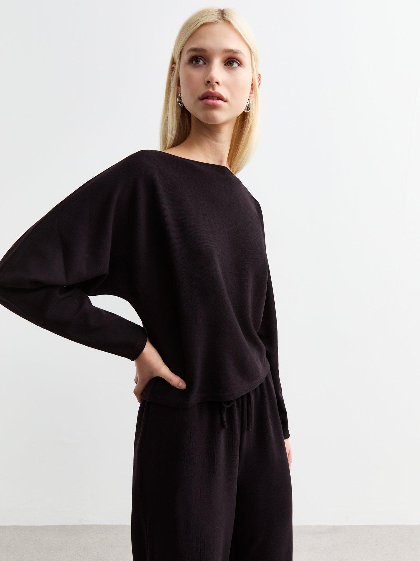 new-look-black-soft-touch-long-batwing-sleeve-topoutfit