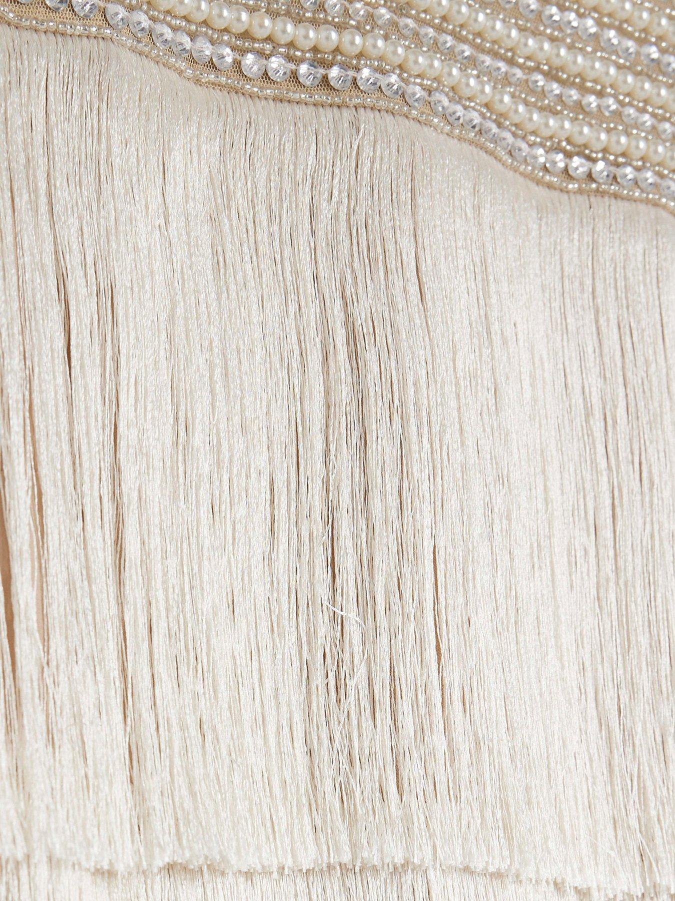 Image 6 of 6 of River Island Fringe Tassel Top - Beige