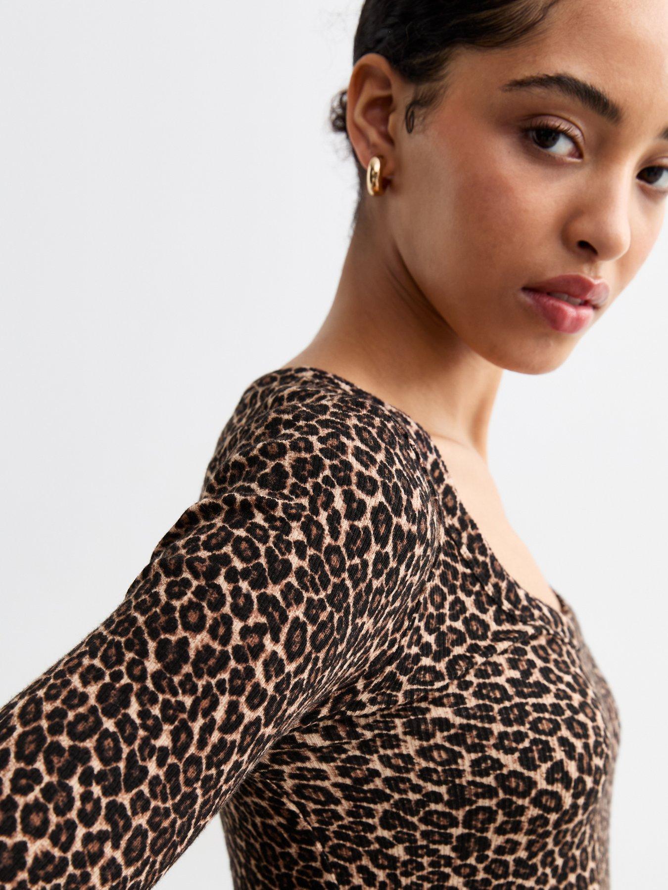 new-look-brown-leopard-print-scoop-neck-topdetail