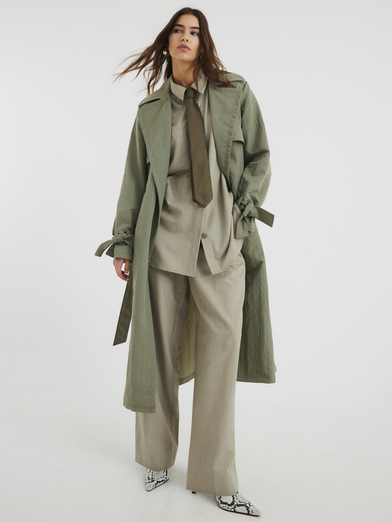 River Island Relaxed Wrap Trench - Khaki
