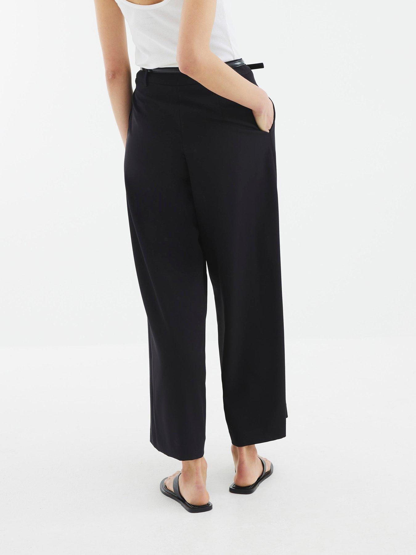 Image 2 of 4 of River Island Belted Wide Leg Trouser - Black - Black