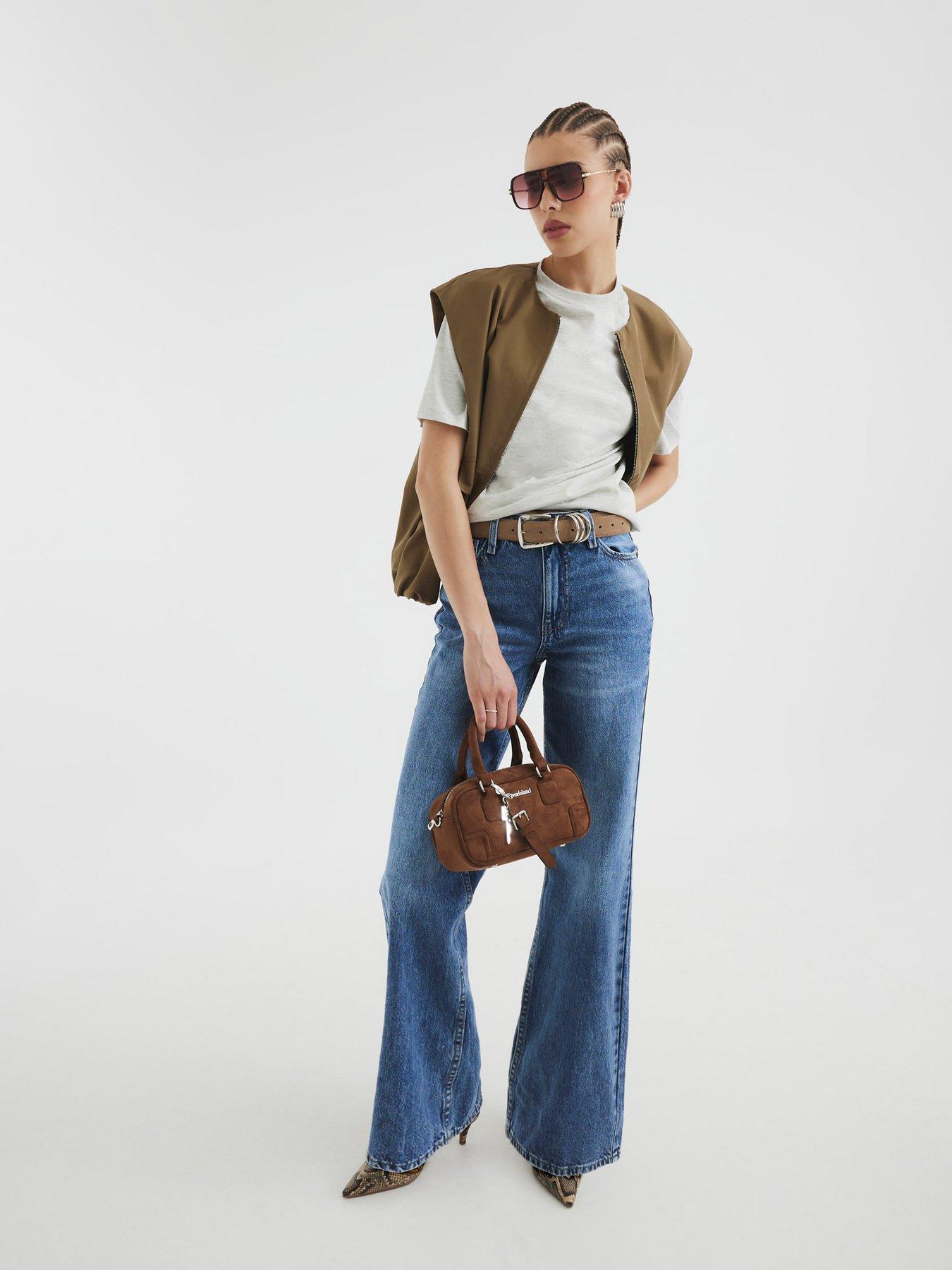 Image of River Island Relaxed Straight Jean - Medium Denim