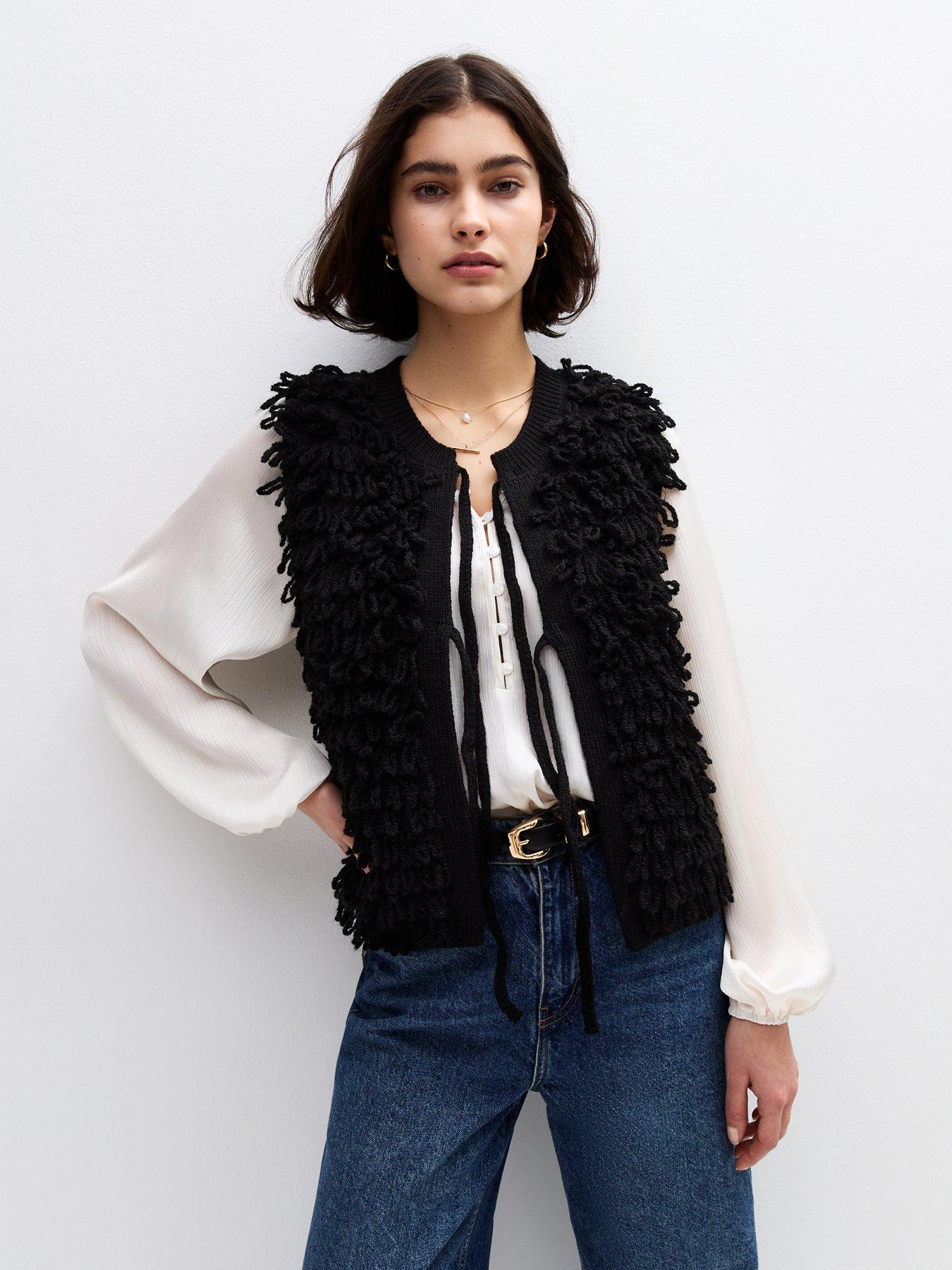 new-look-loop-knit-waistcoat-black