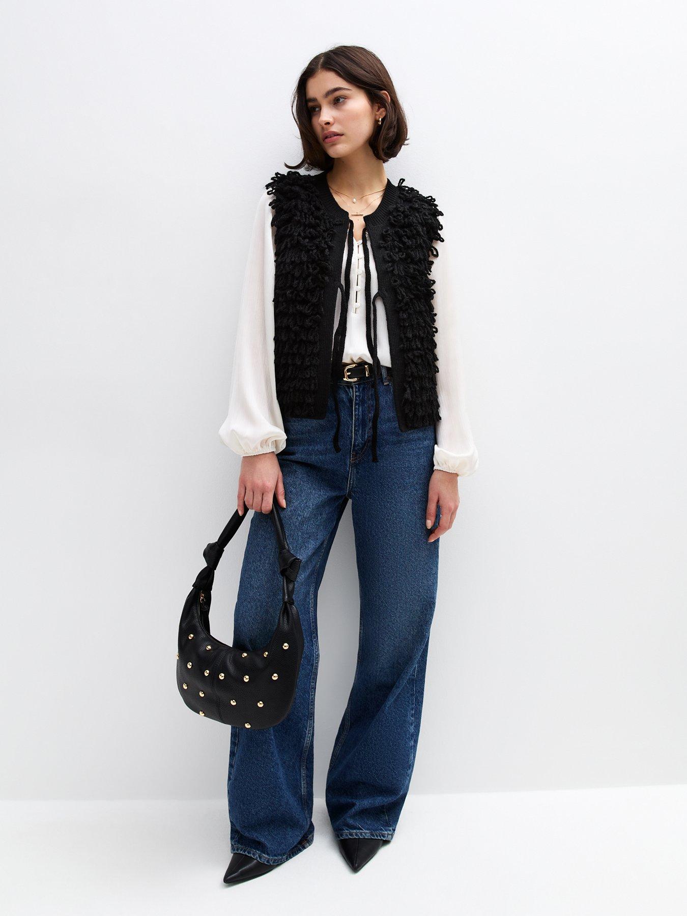 New Look Loop Knit Waistcoat Black Very Ireland