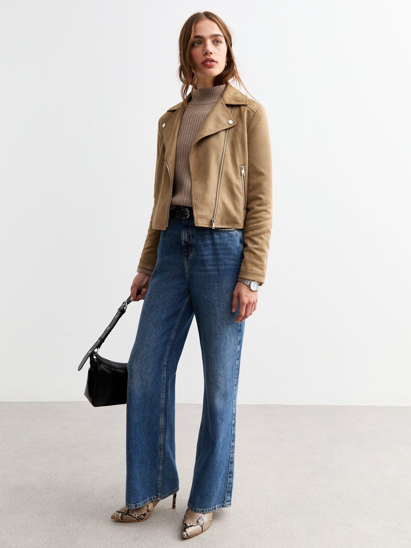 new-look-tan-faux-suede-biker-jacketback