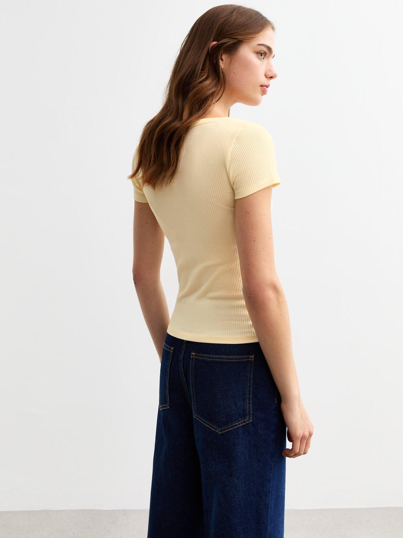 new-look-pale-yellow-scoop-neck-rib-jersey-t-shirtstillFront