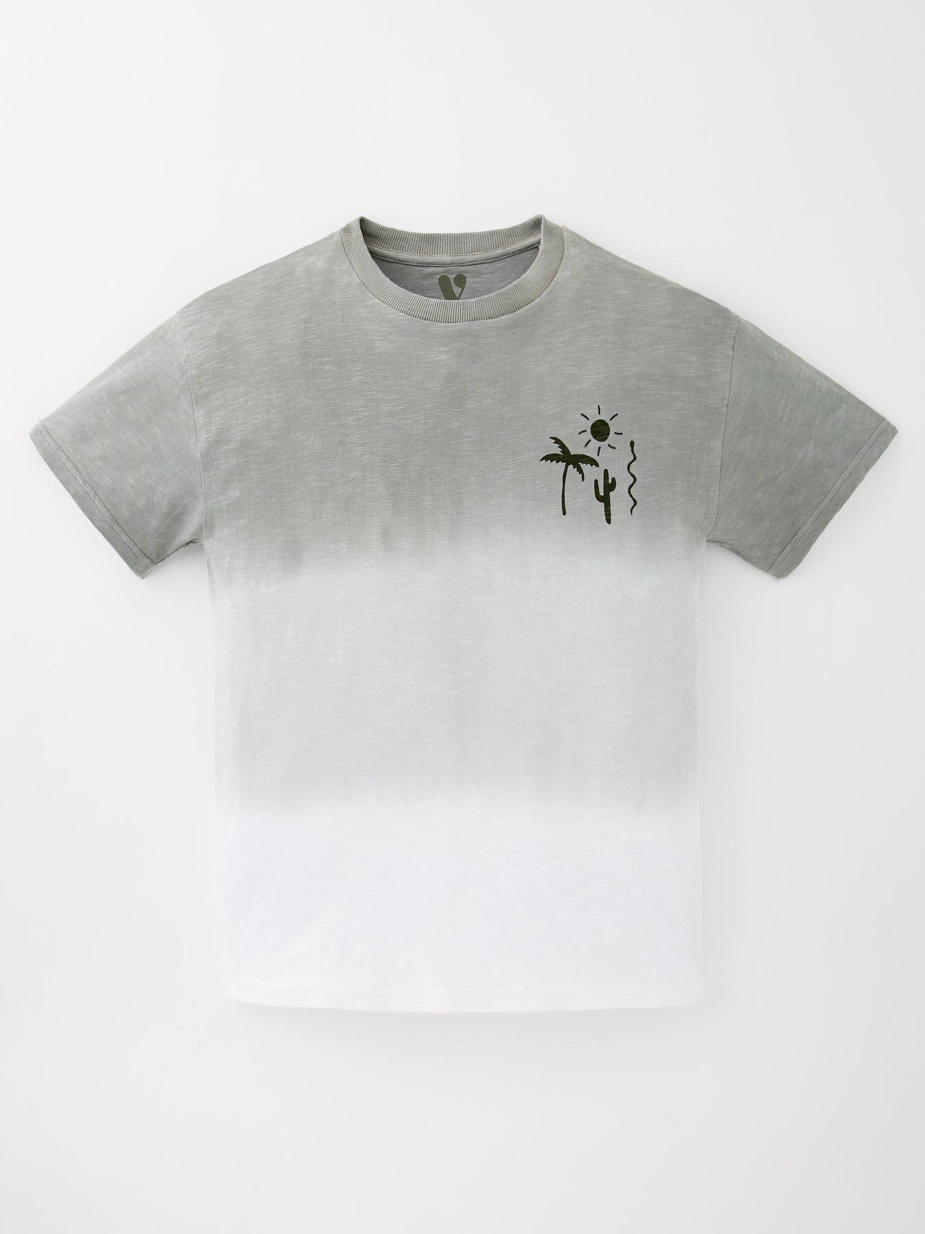 V by Very Boys Ombre T-Shirt With Back Print - Green