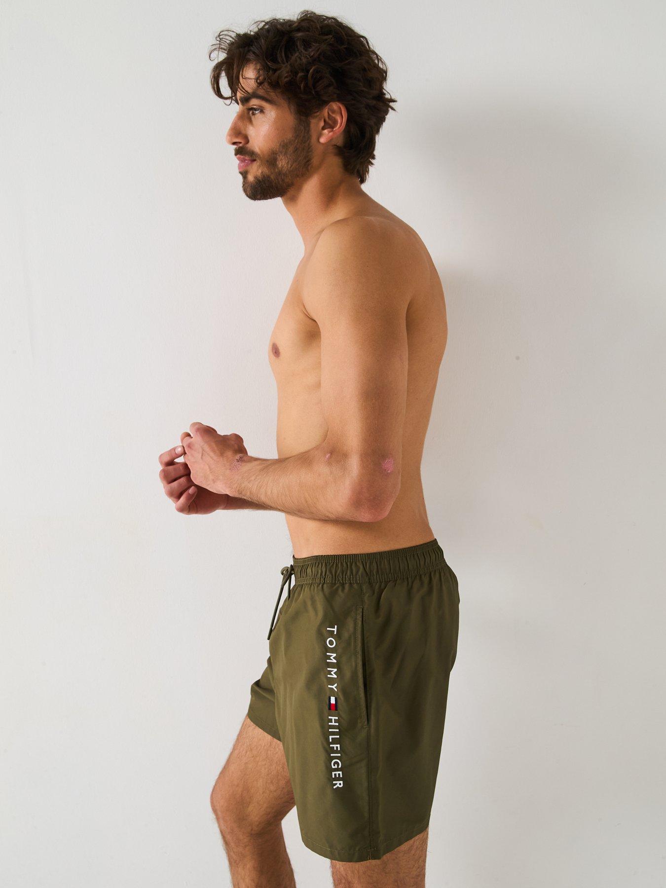 tommy-hilfiger-side-linear-logo-swim-shorts-khakioutfit