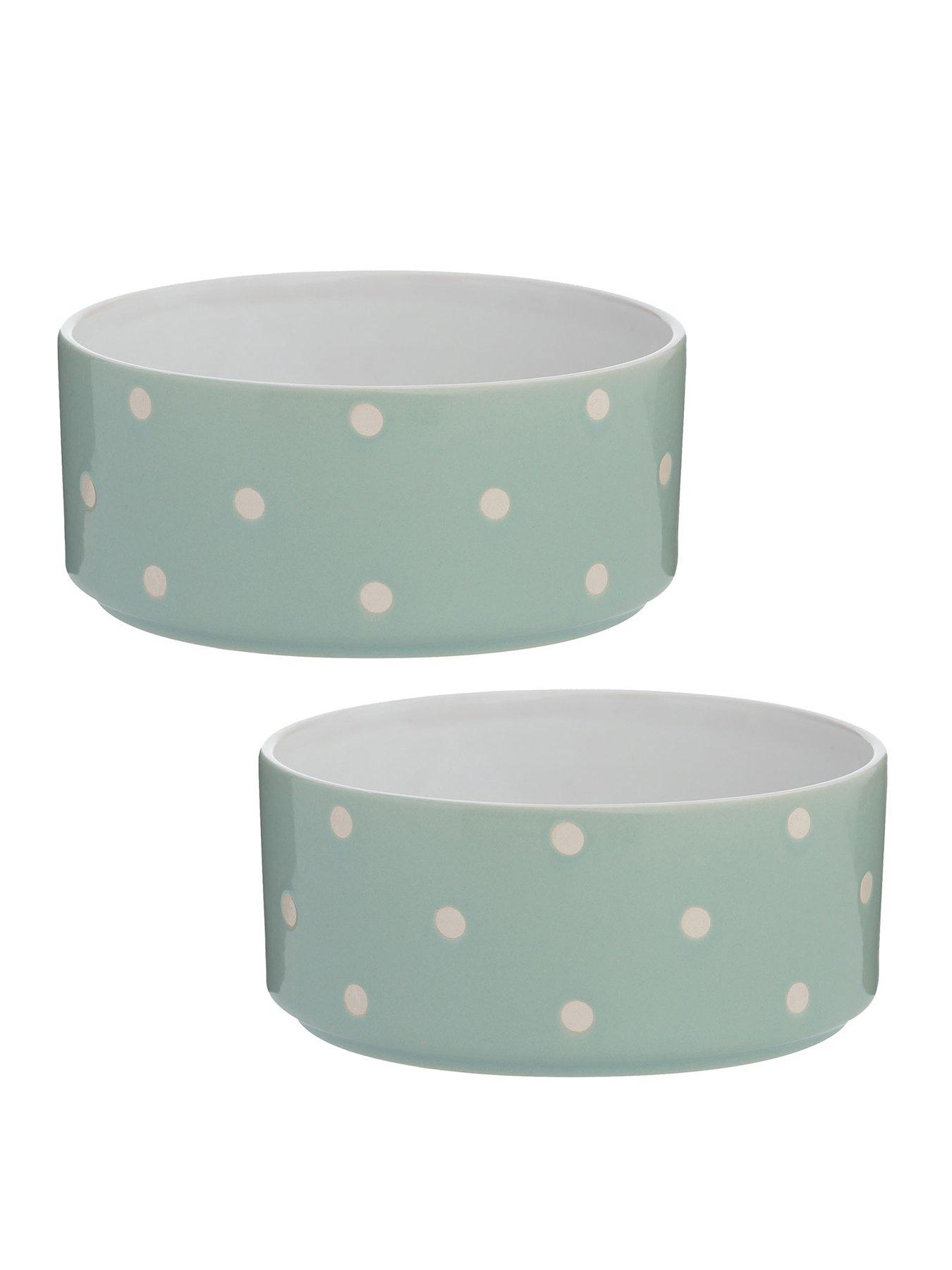 mason-cash-polka-dot-sage-set-of-2-dog-bowls-18cmstillFront