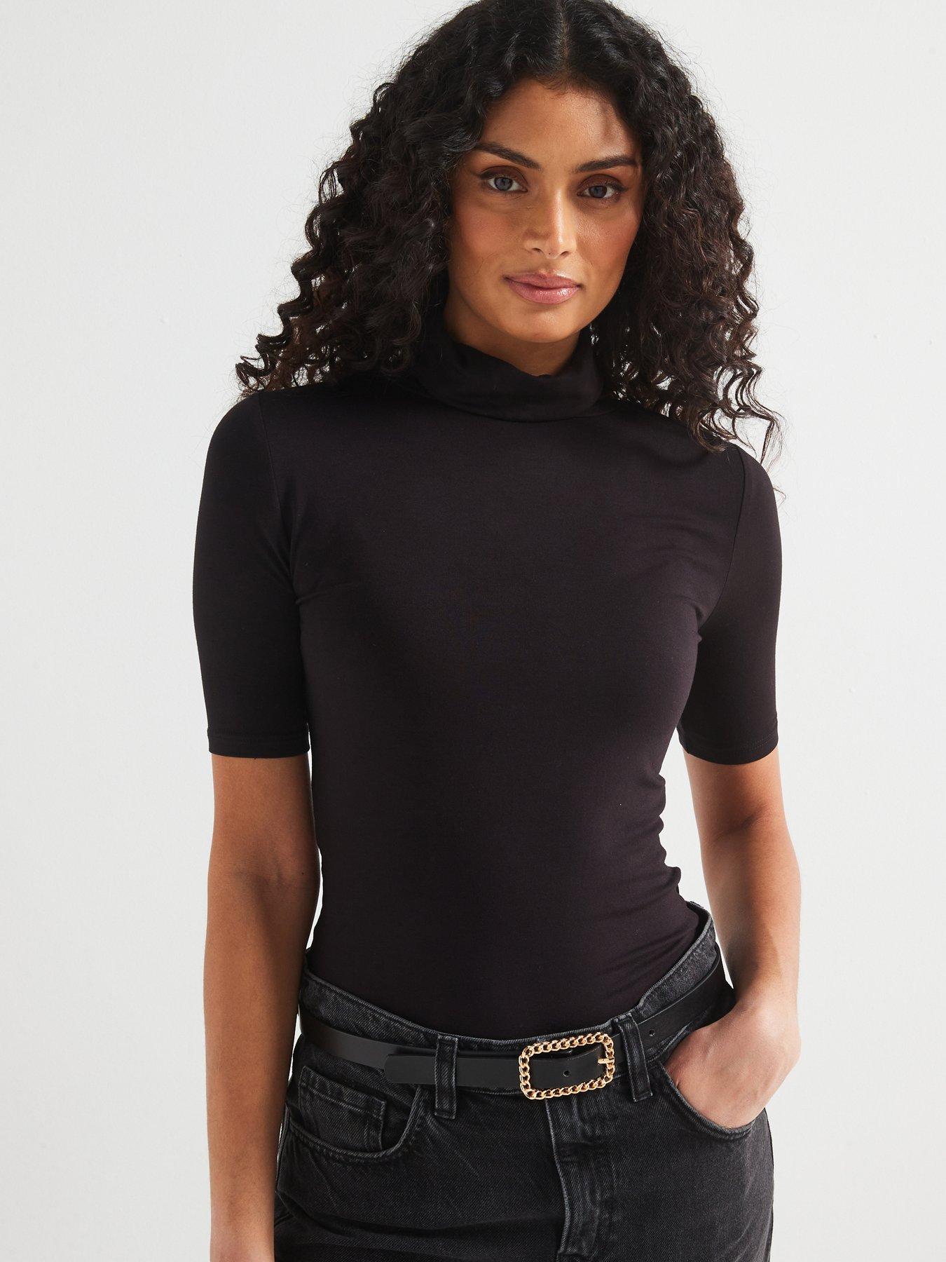 v-by-very-turtleneck-half-sleeve-top-blackdetail