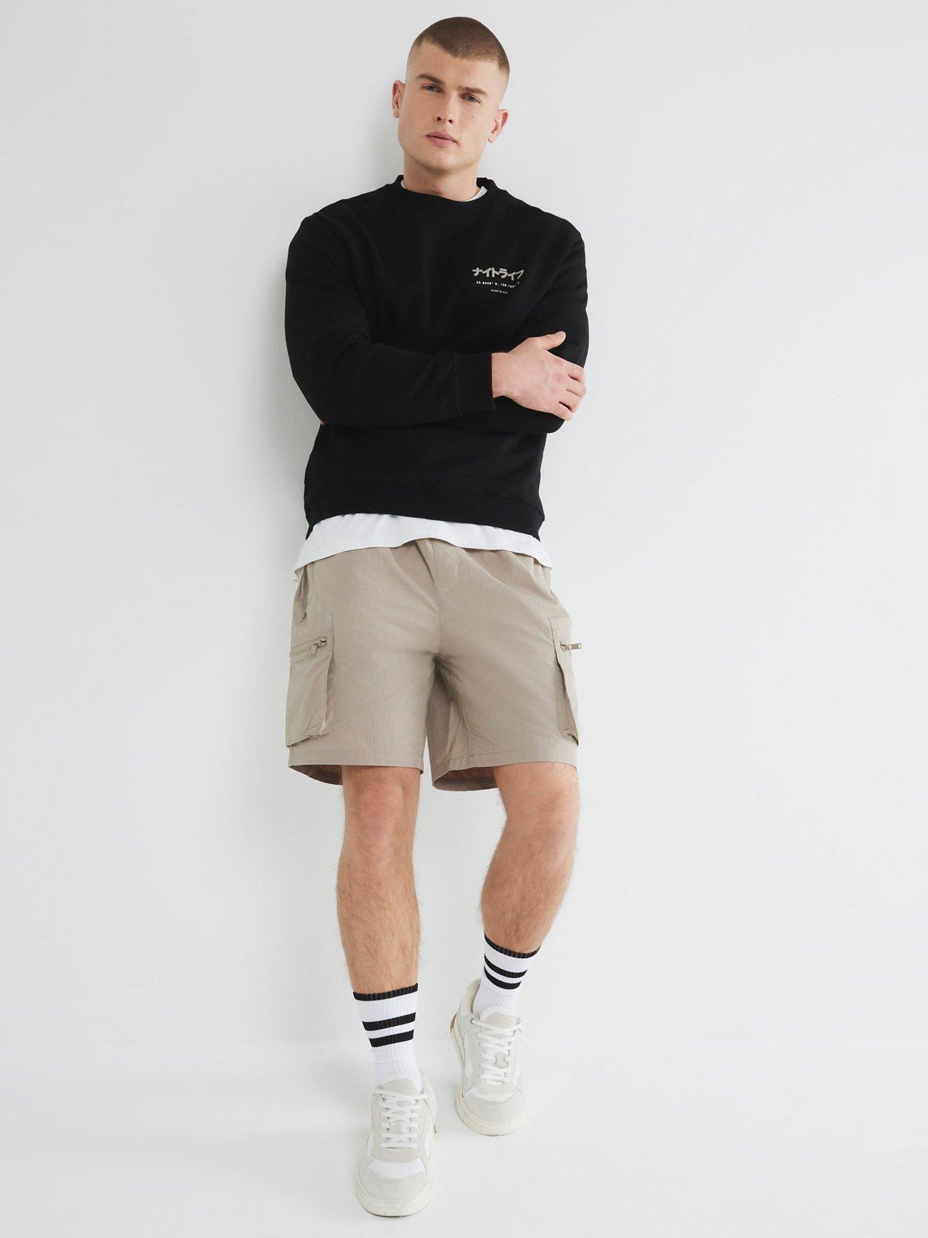 river-island-hilson-cargo-shorts-stone