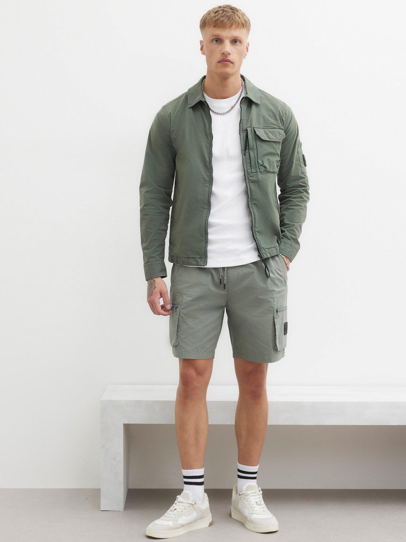 Image 3 of 5 of River Island Hilson Cargo Shorts - Light Green