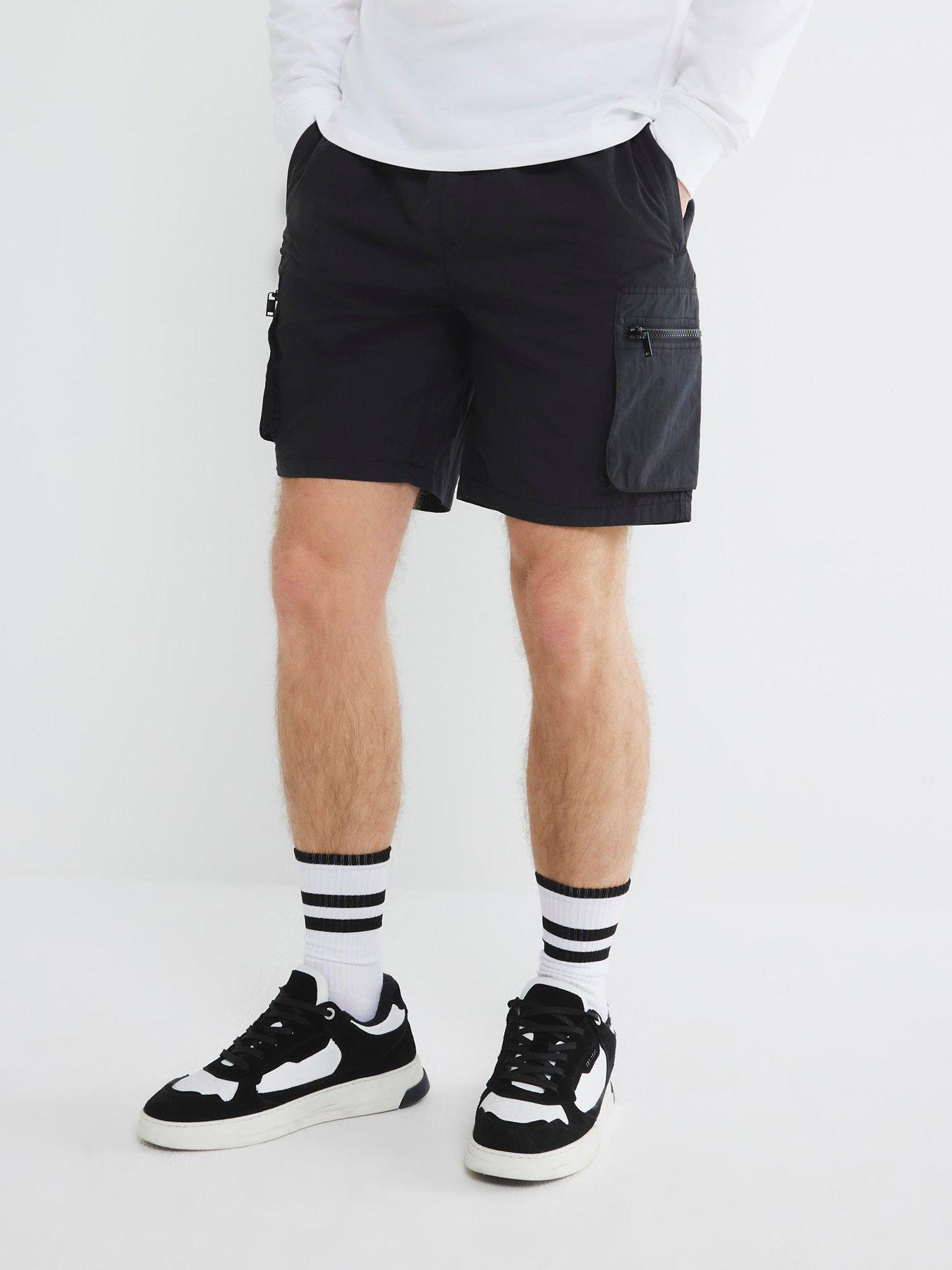 river-island-hilson-cargo-shorts-black