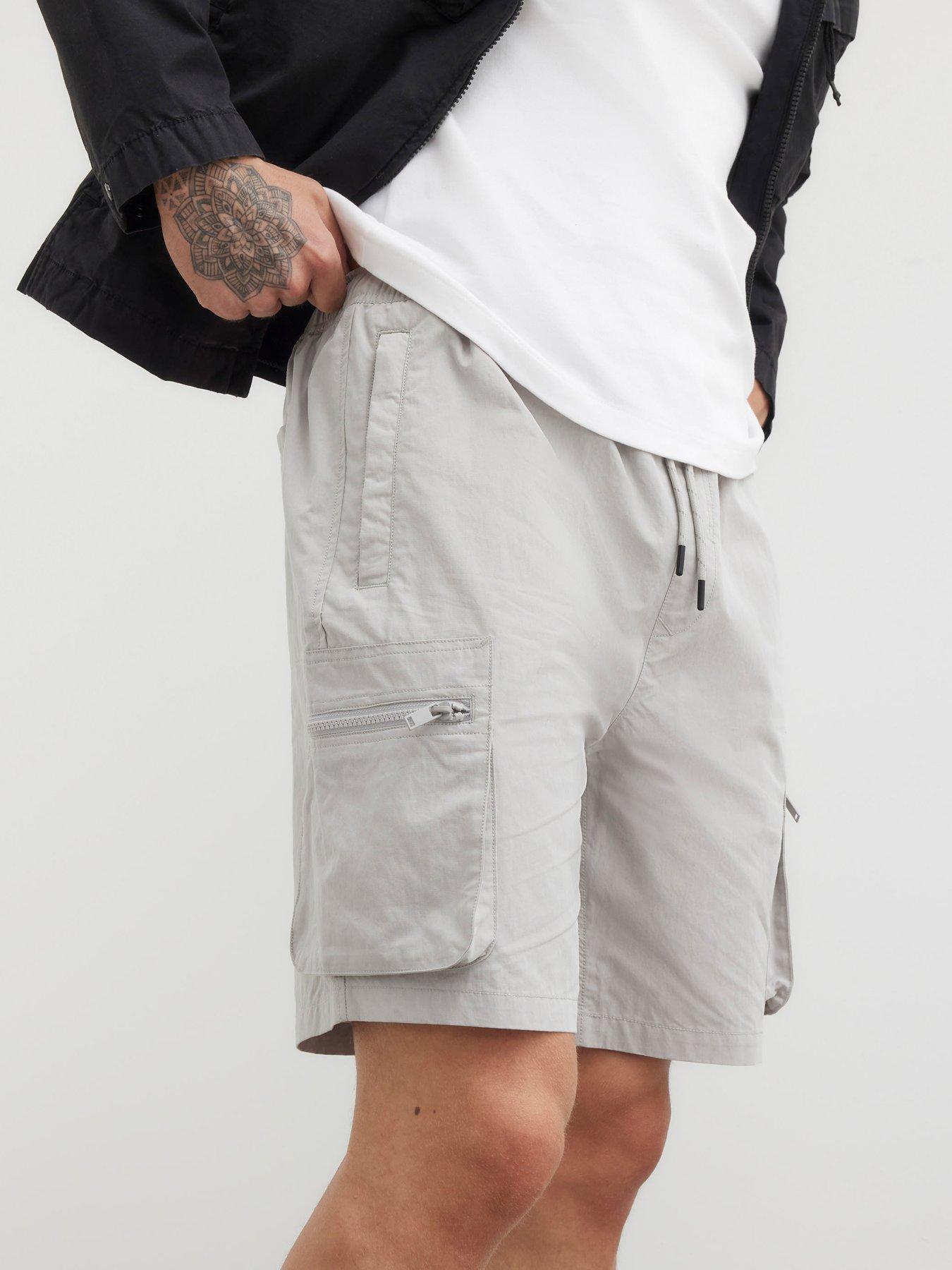 Image 1 of 5 of River Island Hilson Cargo Shorts - Grey