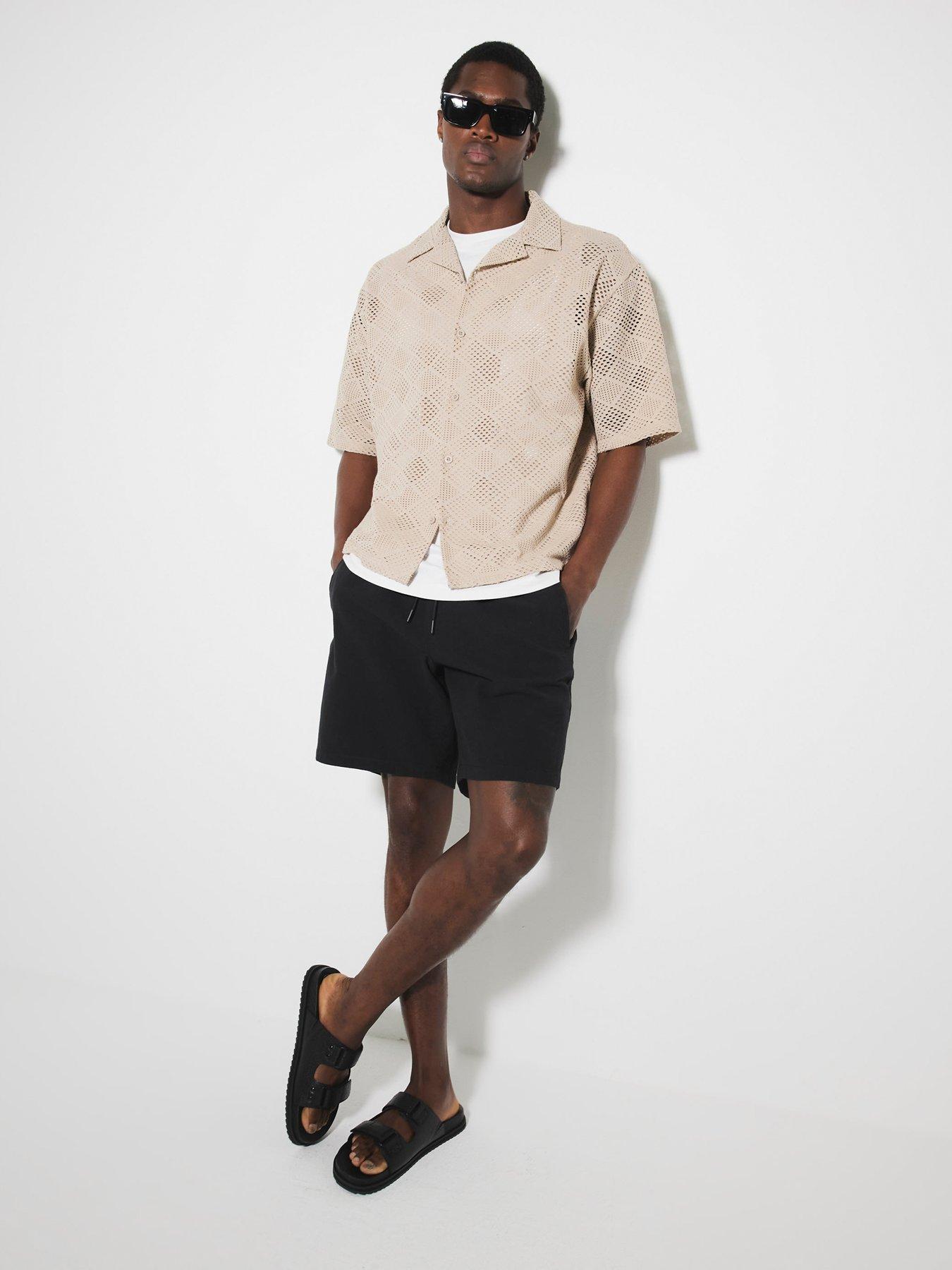river-island-barkley-pull-on-shorts-blackback
