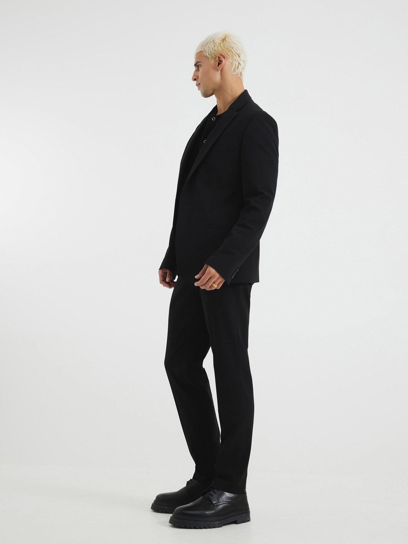 Image of River Island Skinny Fit Suit Trousers - Black
