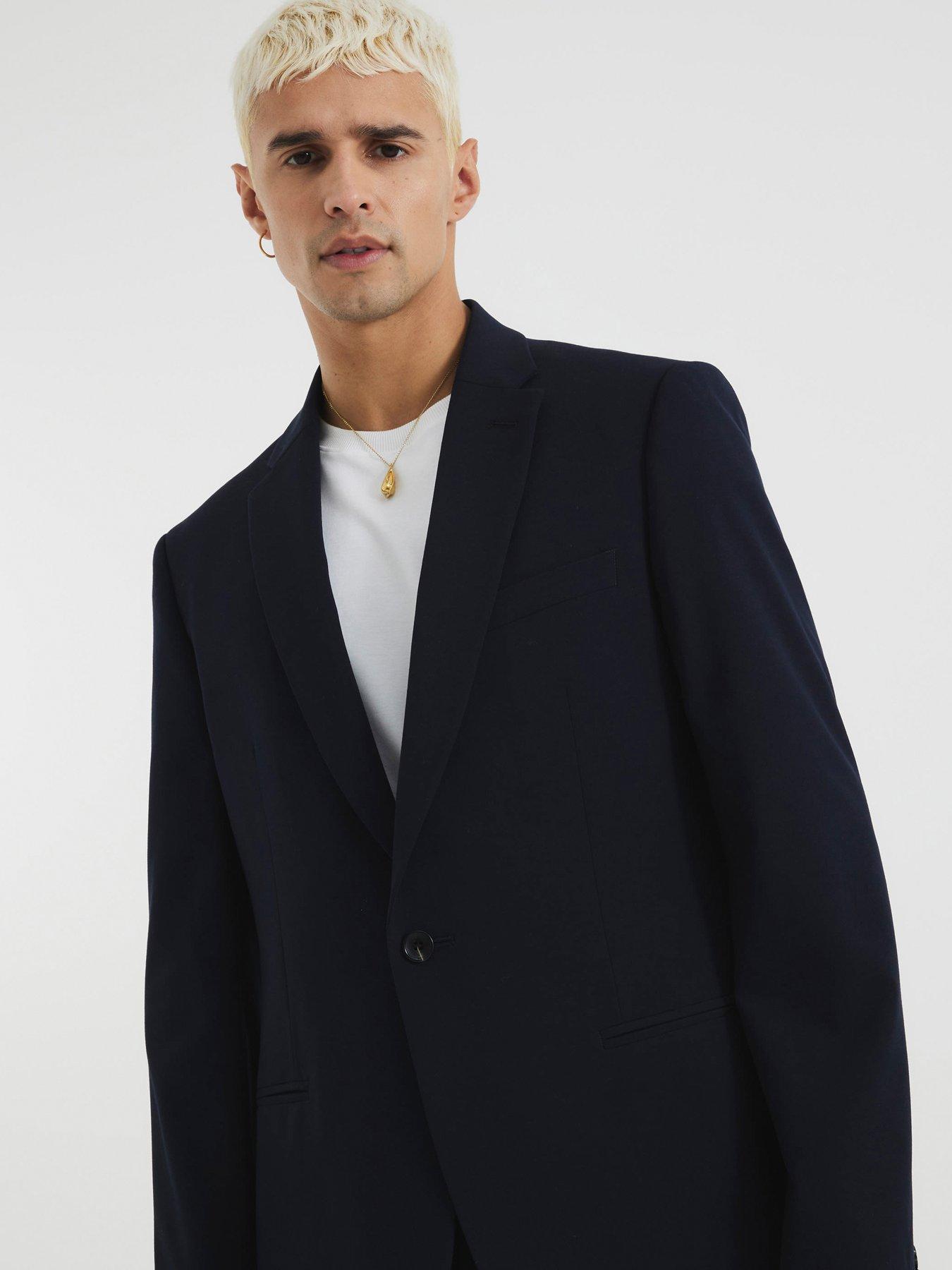 Image 1 of 4 of River Island Skinny Fit Suit Jacket - Navy