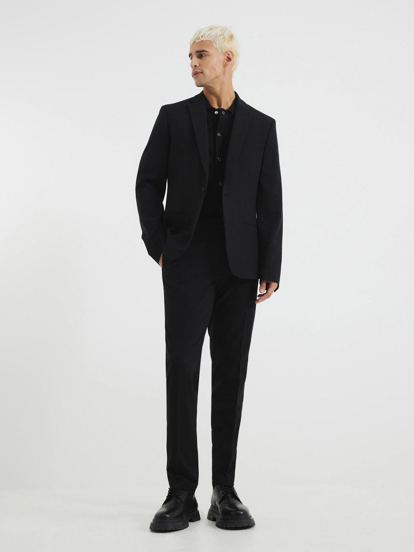 Image 3 of 4 of River Island Skinny Fit Suit Jacket - Black