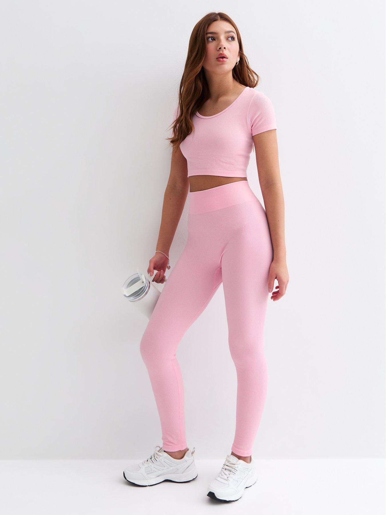 new-look-915-girls-pink-ribbed-leggings