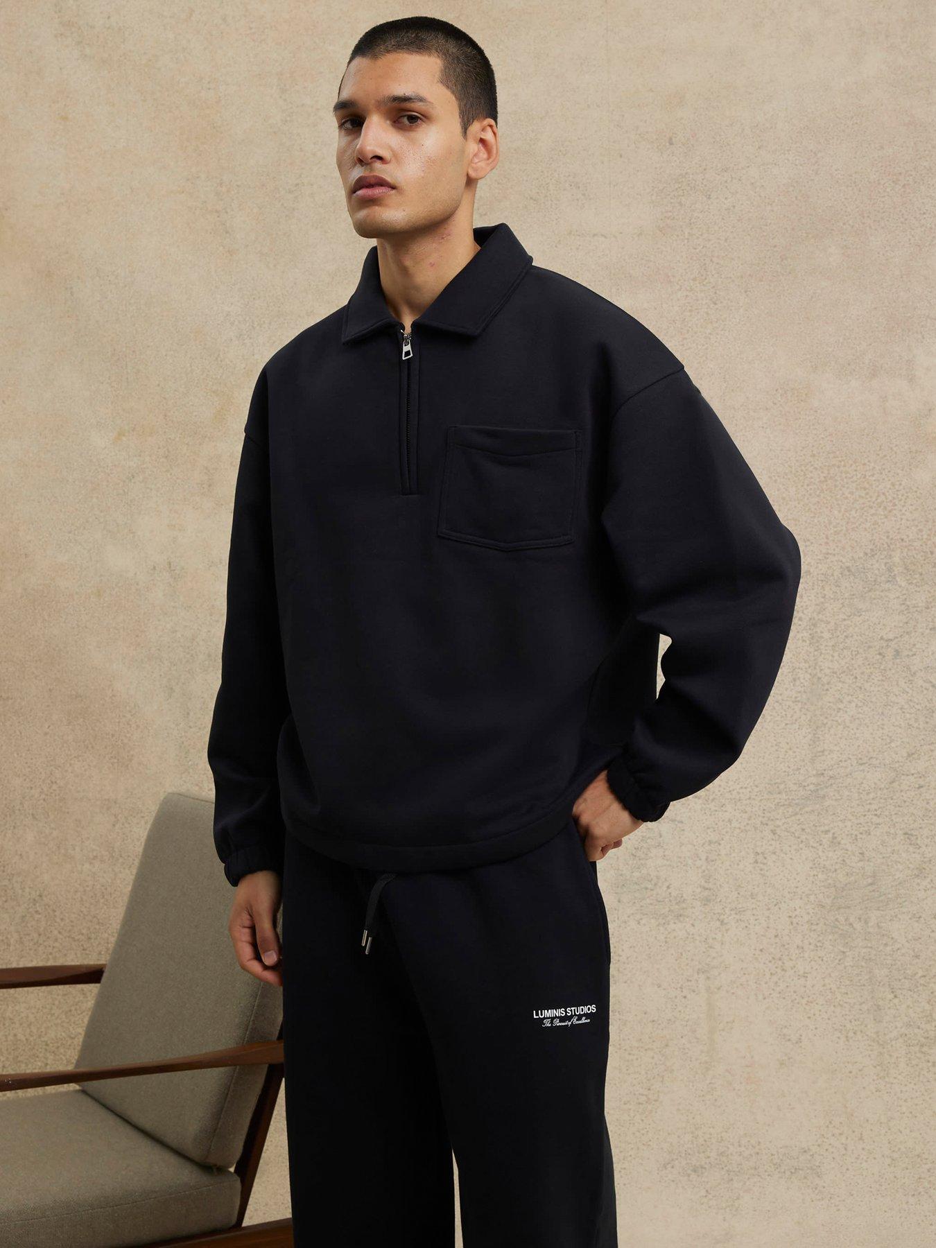 river-island-essential-regular-rugby-12-zip-sweat-blackfront