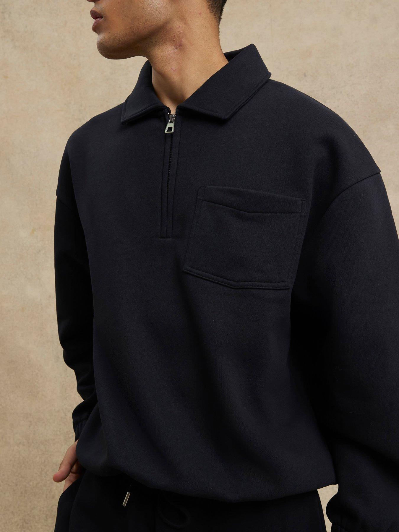 river-island-essential-regular-rugby-12-zip-sweat-blackstillFront
