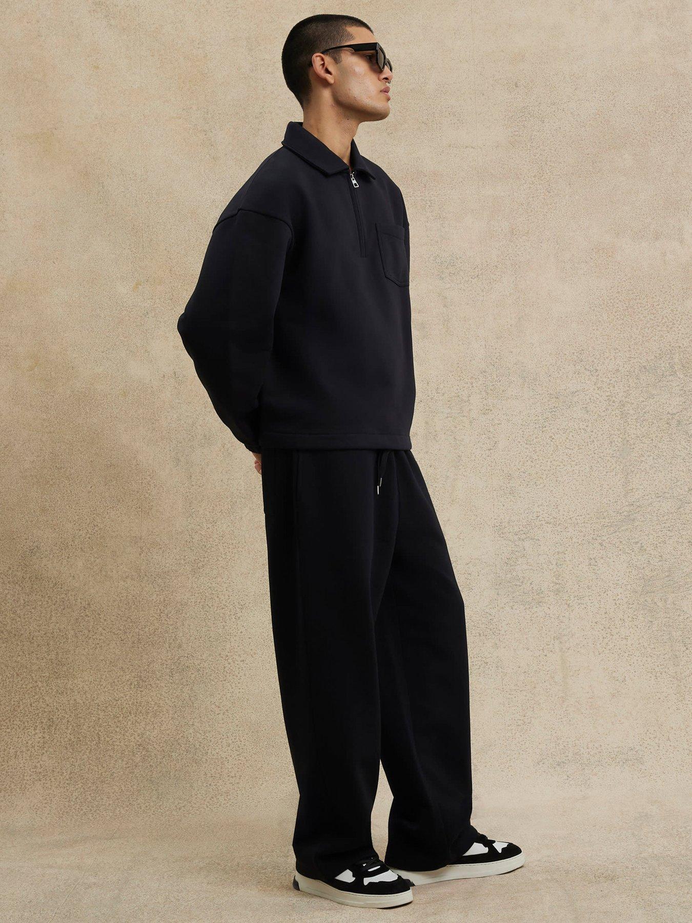 river-island-essential-regular-rugby-12-zip-sweat-blackoutfit