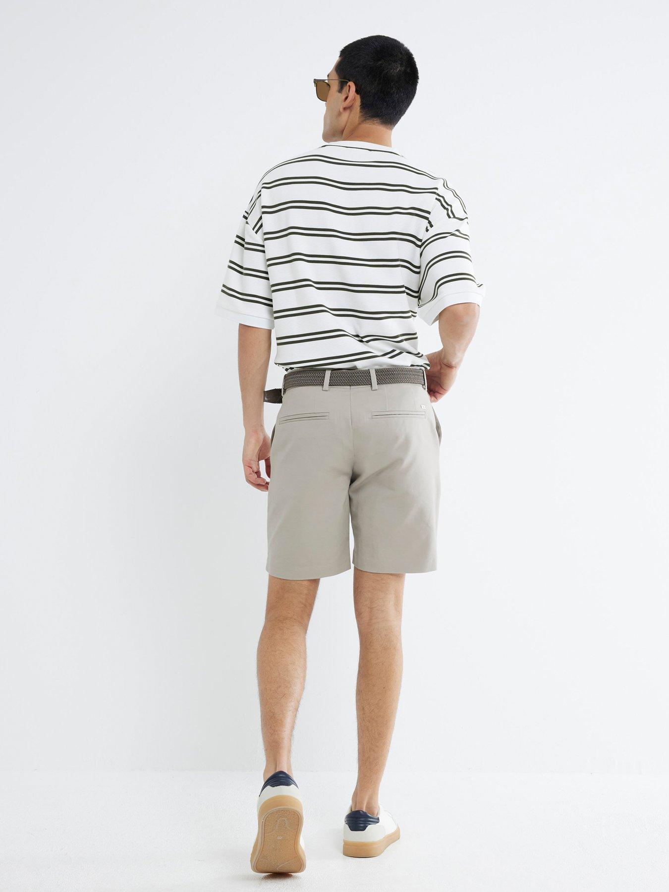 Image 2 of 4 of River Island Belted Chino Shorts - Beige